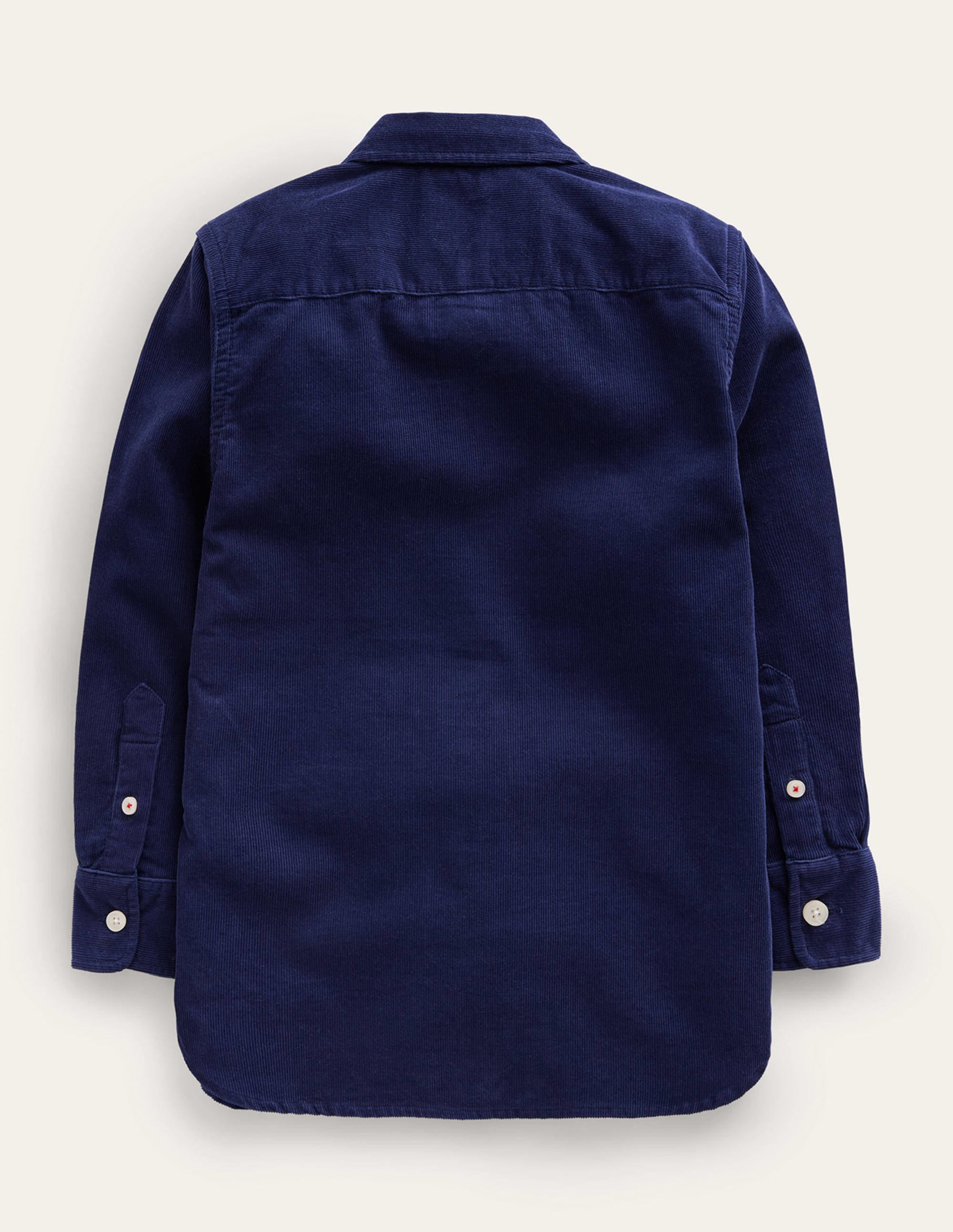 Cord-Hemd-Schuluniform-Navy - Image 2