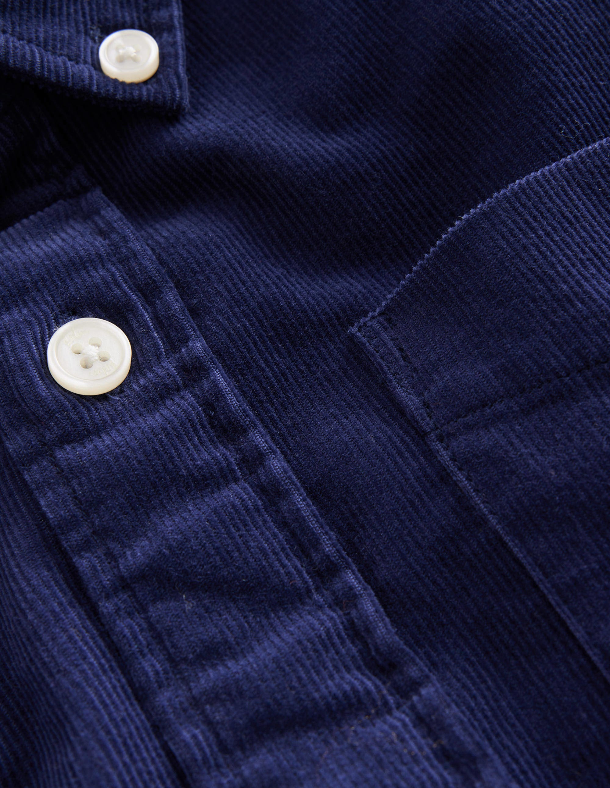 Cord-Hemd-Schuluniform-Navy - Image 3