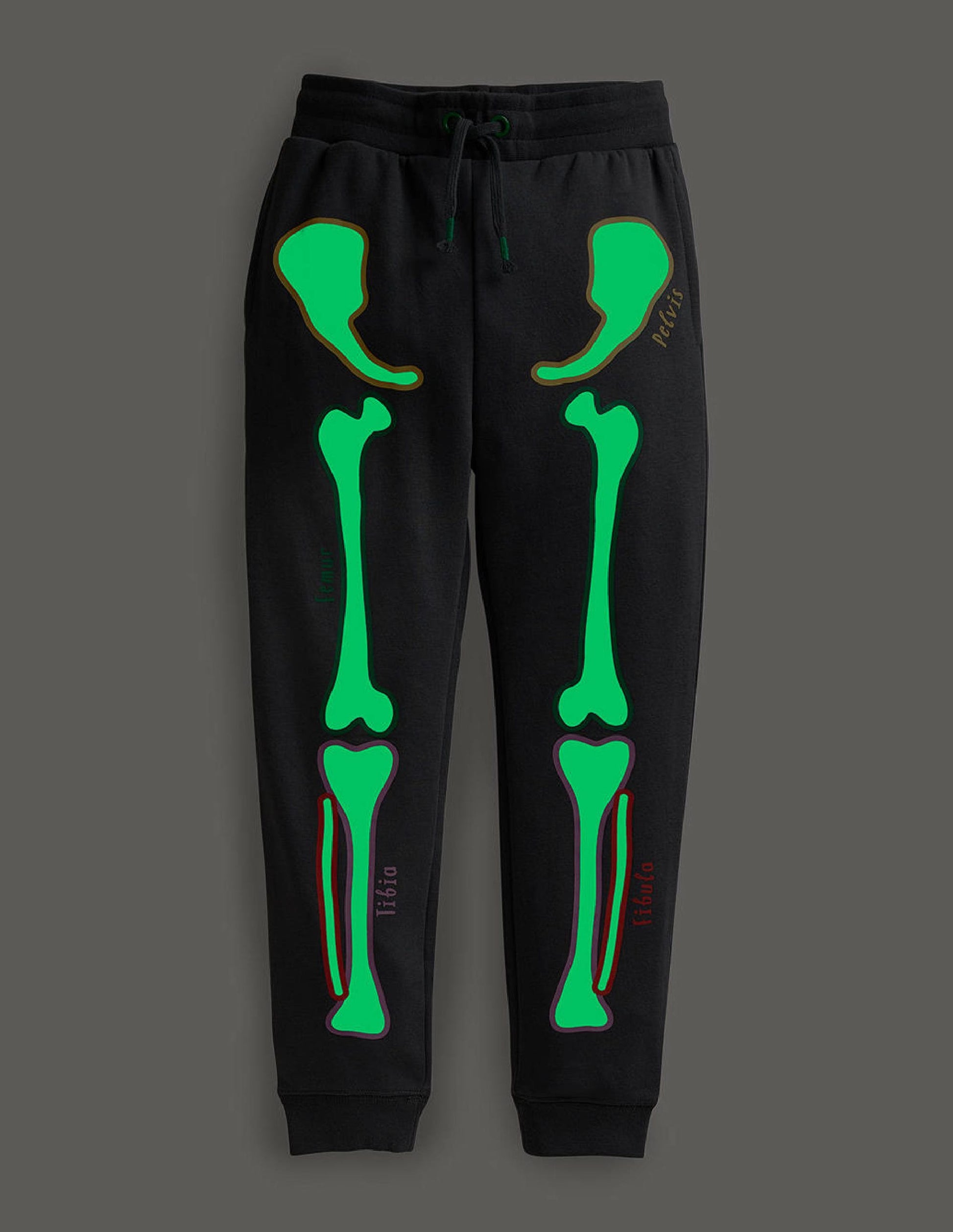 Bas de jogging d'Halloween à motif squelette-Squelette gris fumée-4