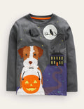 T-Shirt mit Halloween-Applikation-Rauch