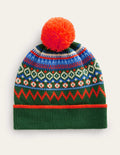 Fair-Isle-Strickmütze-Monster-Grün
