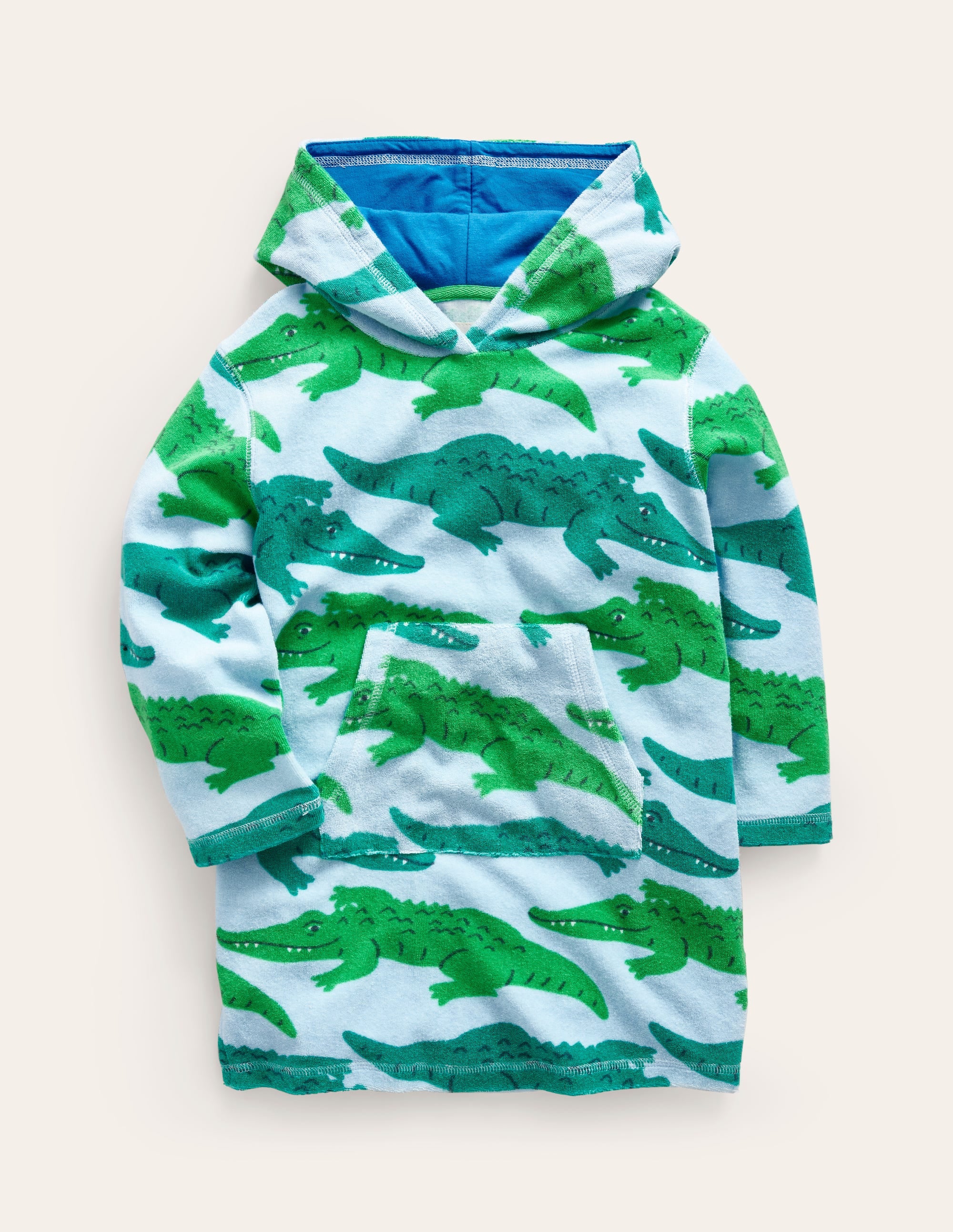 Poncho en éponge-Crocodiles vert vif - Image 1