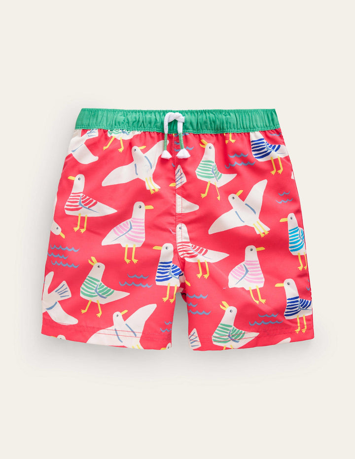 Swim Shorts-Cayenne/ Eggnog Seagulls