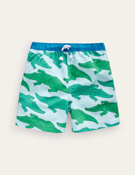 Badeshorts-Hellgrün Krokodile