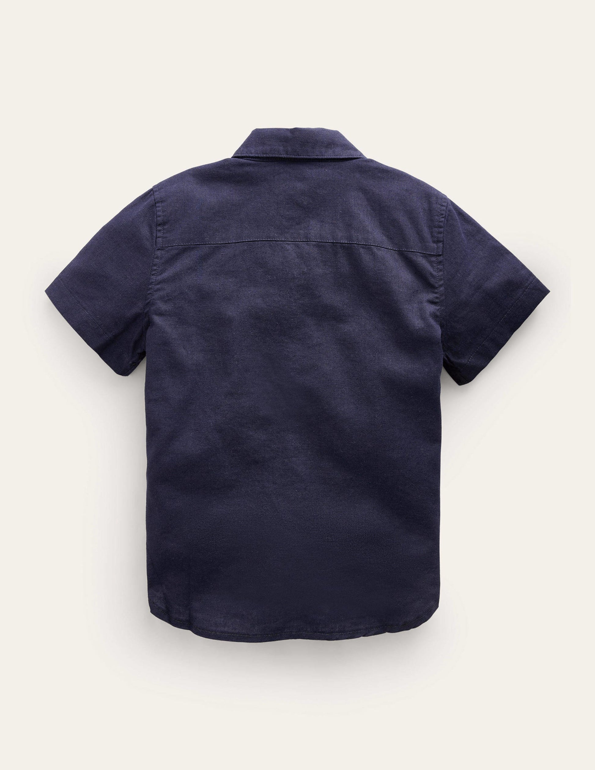 Chemise en coton et lin-Bleu Marine, Petits Pois-2
