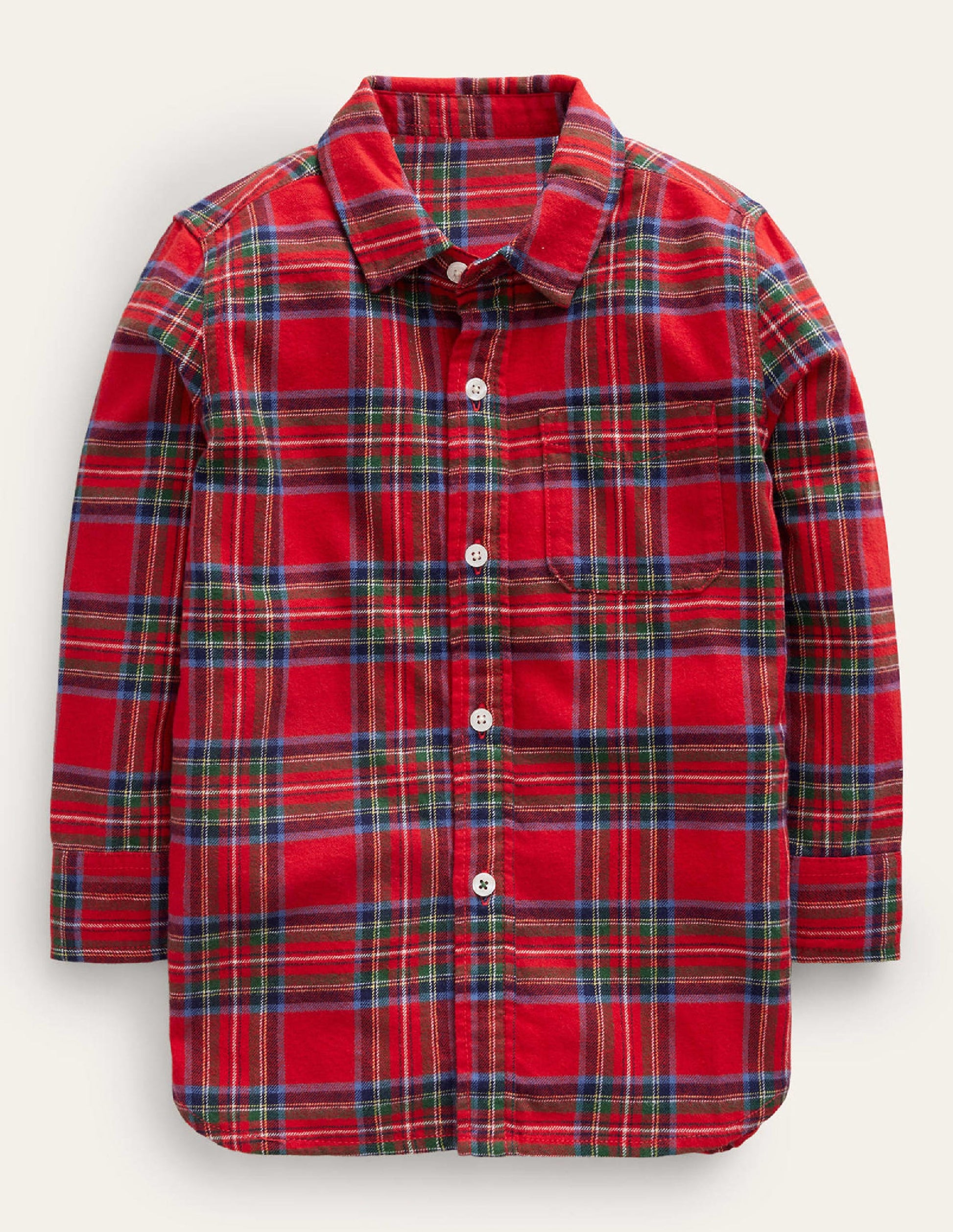 Chemise en flanelle brossée-Carreaux rouge/bleu-1
