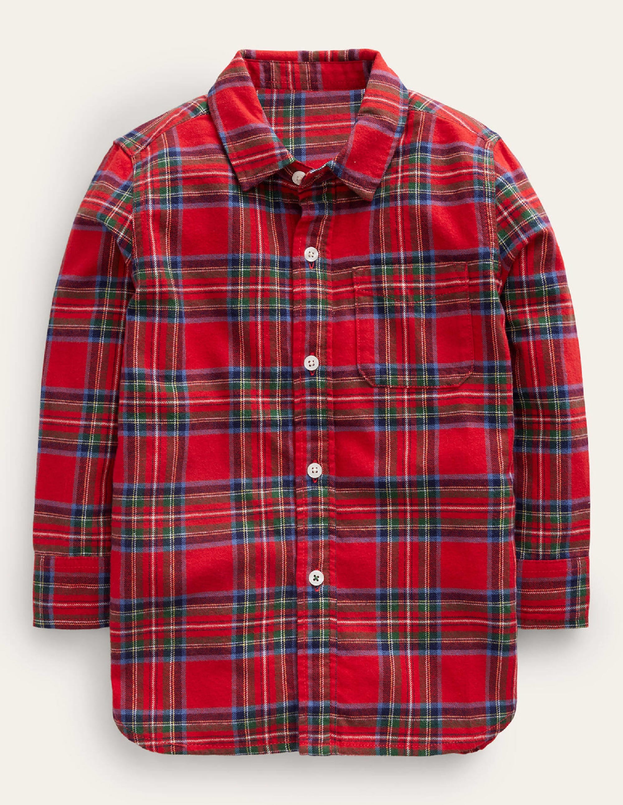 Chemise en flanelle brossée-Carreaux rouge/bleu - Image 1
