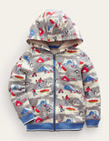 Sweat à capuche doublé et imprimé-Explorateur arctique gris