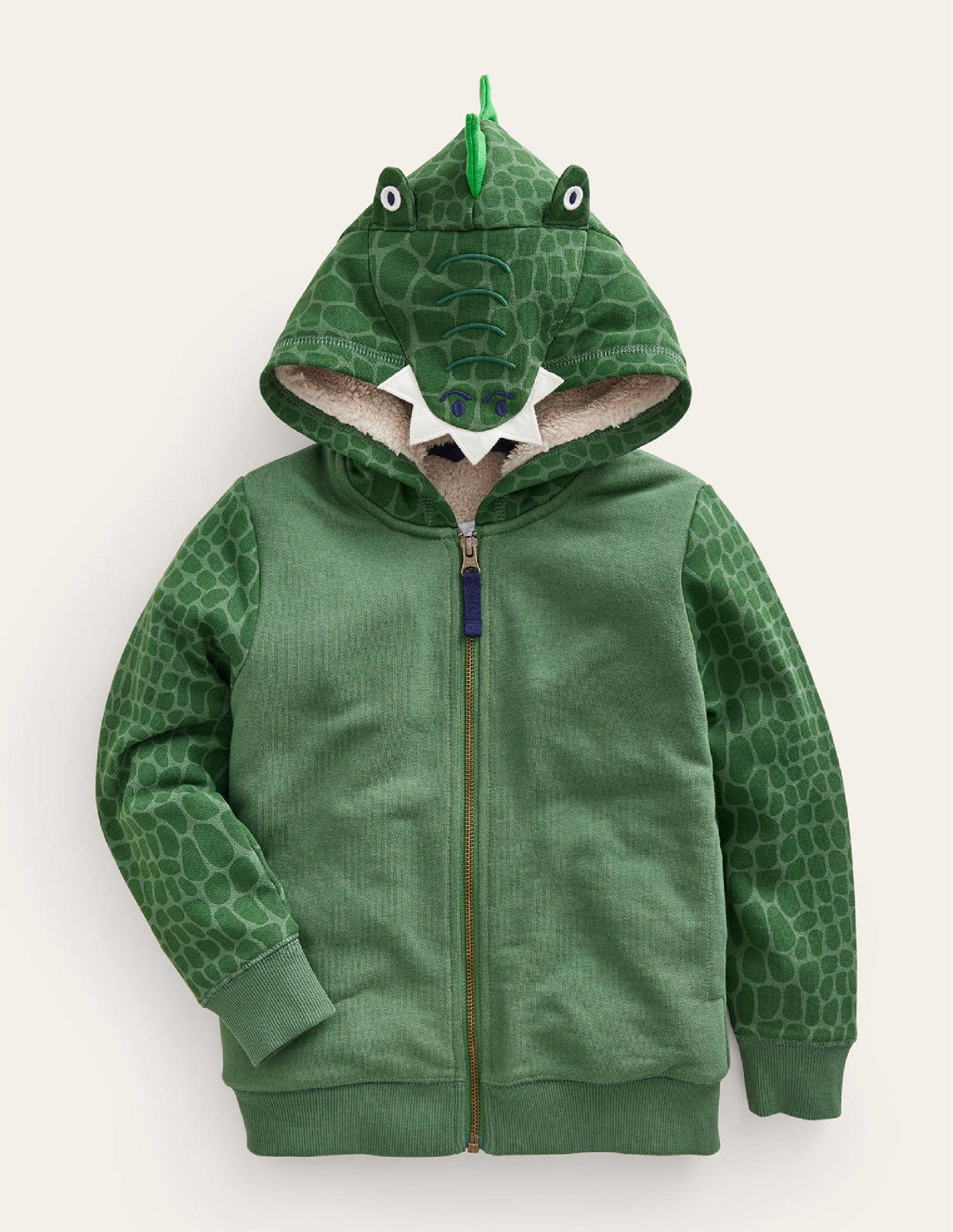 Sweat à capuche fantaisie-Crocodile vert-1