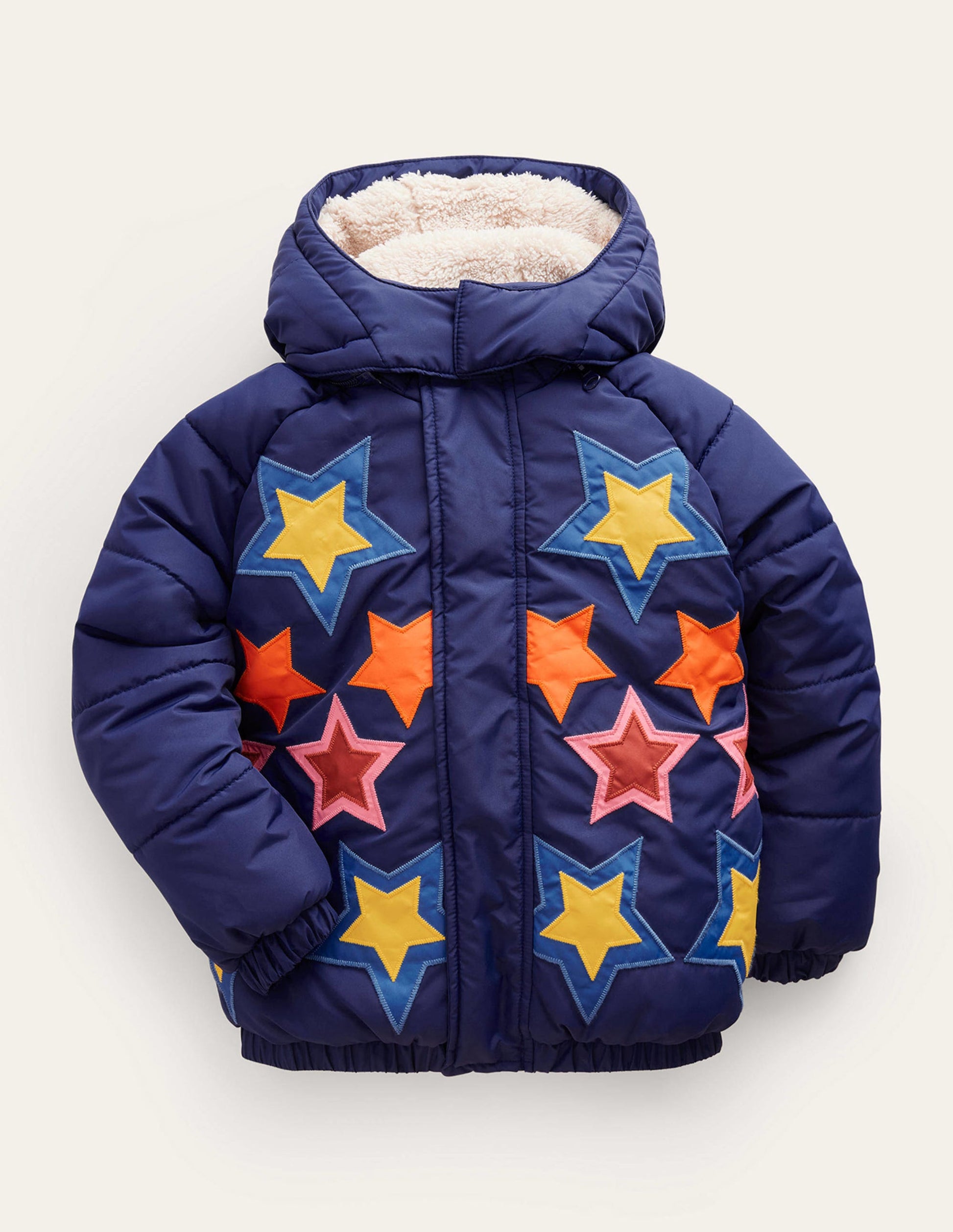Appliqué Padded Coat-College Navy-1