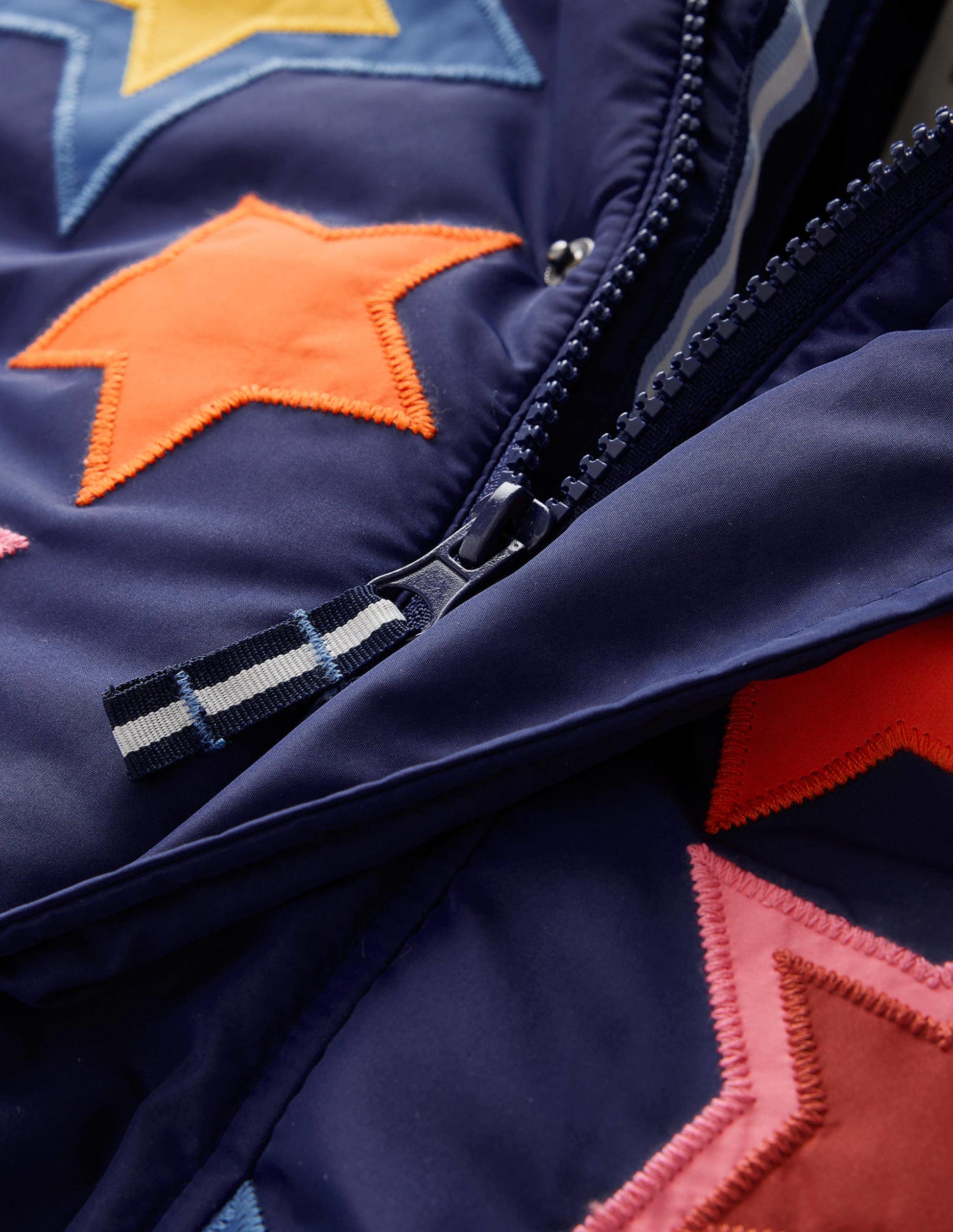 Appliqué Padded Coat-College Navy-3