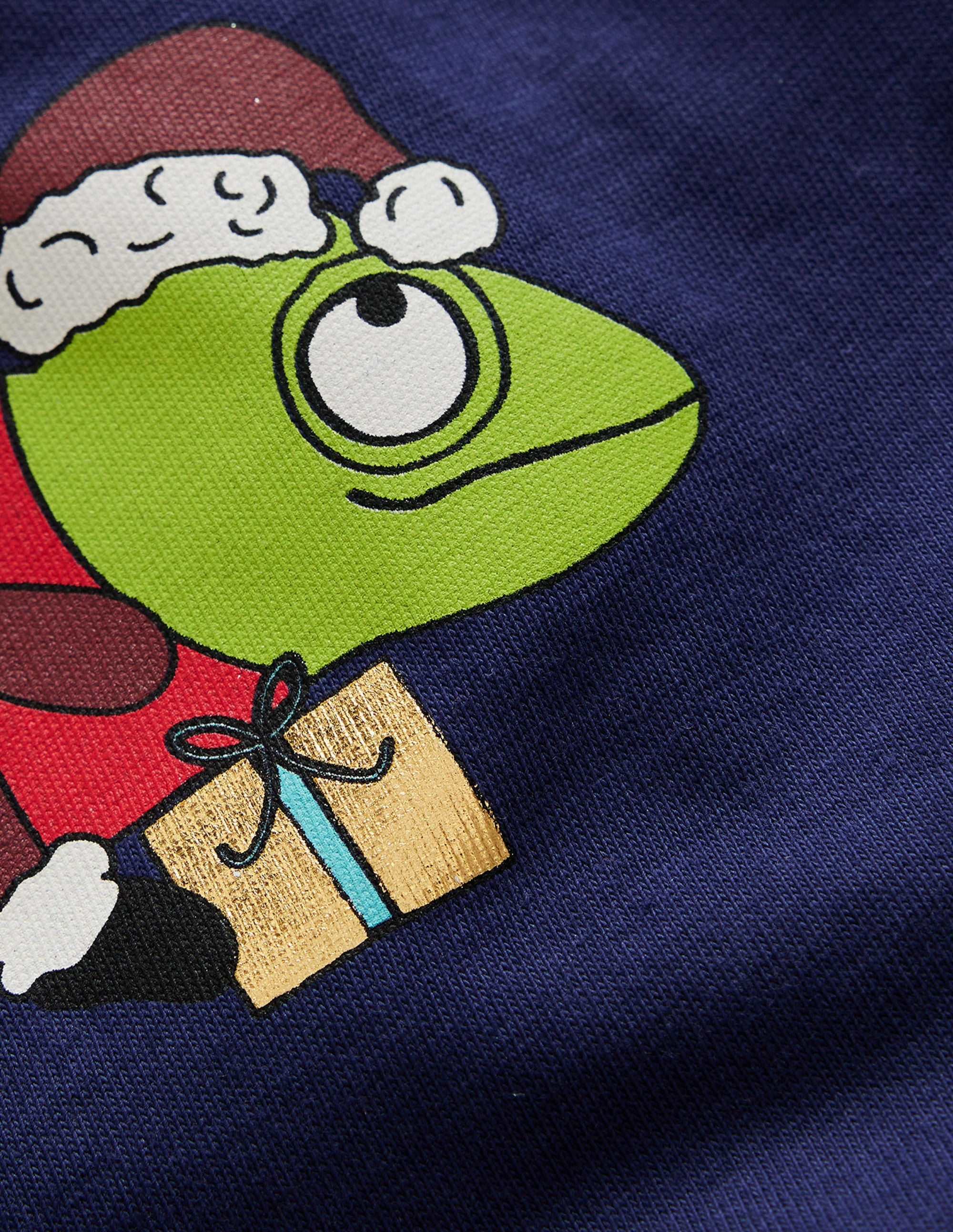 T-Shirt mit originellem Druck-Schuluniform-Marineblau/Dunkelgrün - Image 3