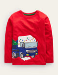 Truck Appliqué T-shirt-Rockabilly Red Tree