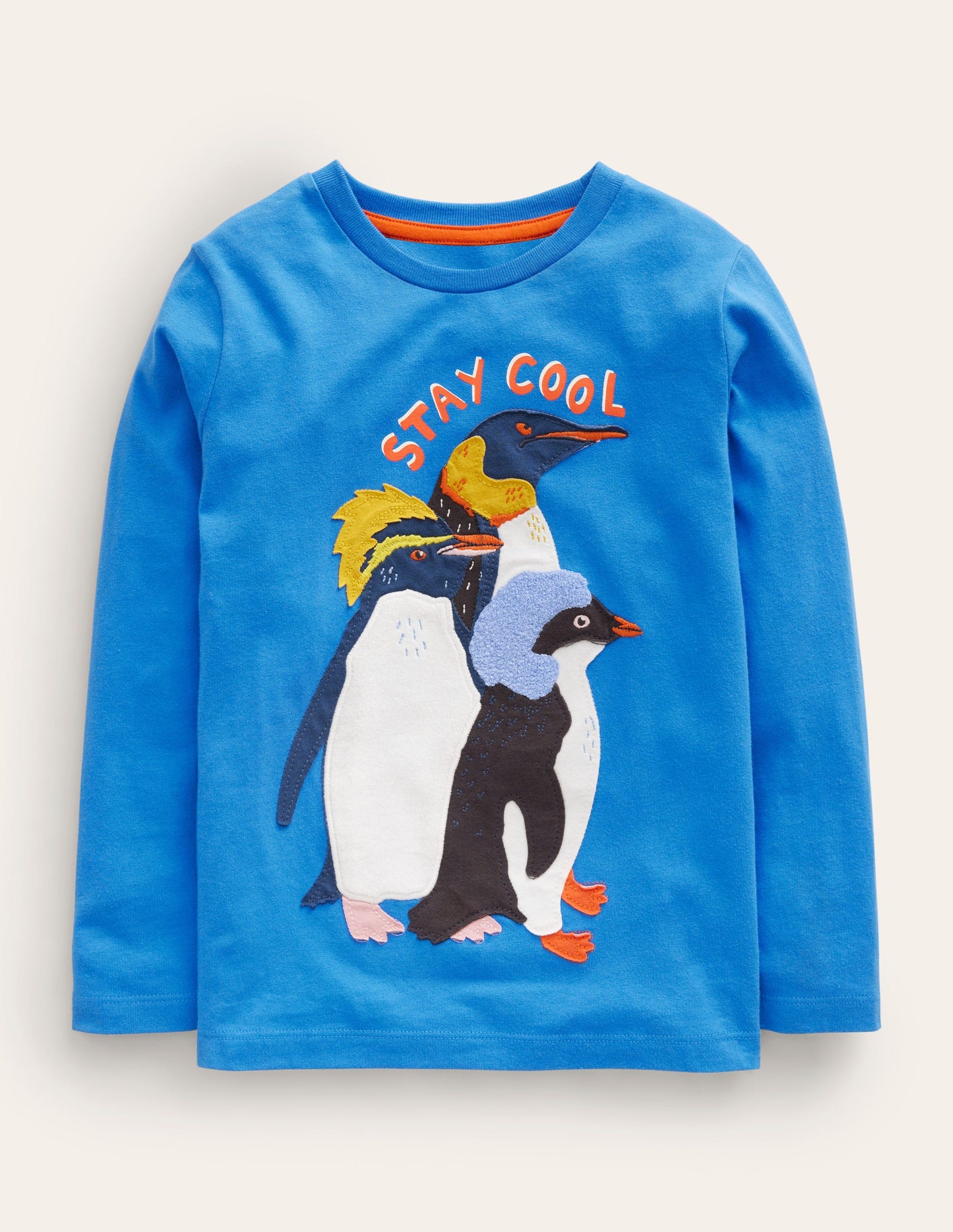 T-Shirt mit Penguin-Applikation-Cabana Blau Pinguin
