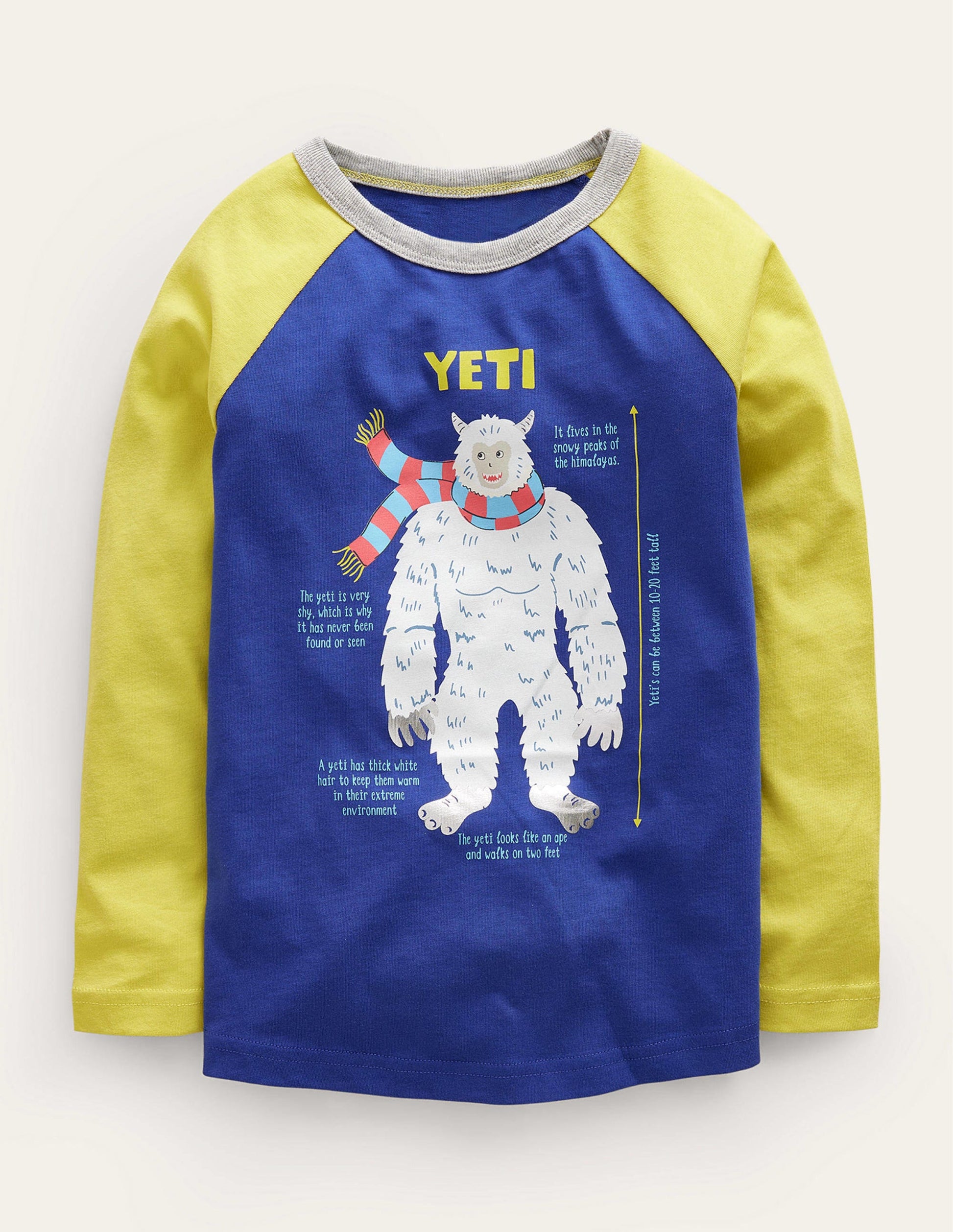 Lern-T-Shirt mit Grafik-Dunkles Kobaltblau/Stachelbeergelb-1