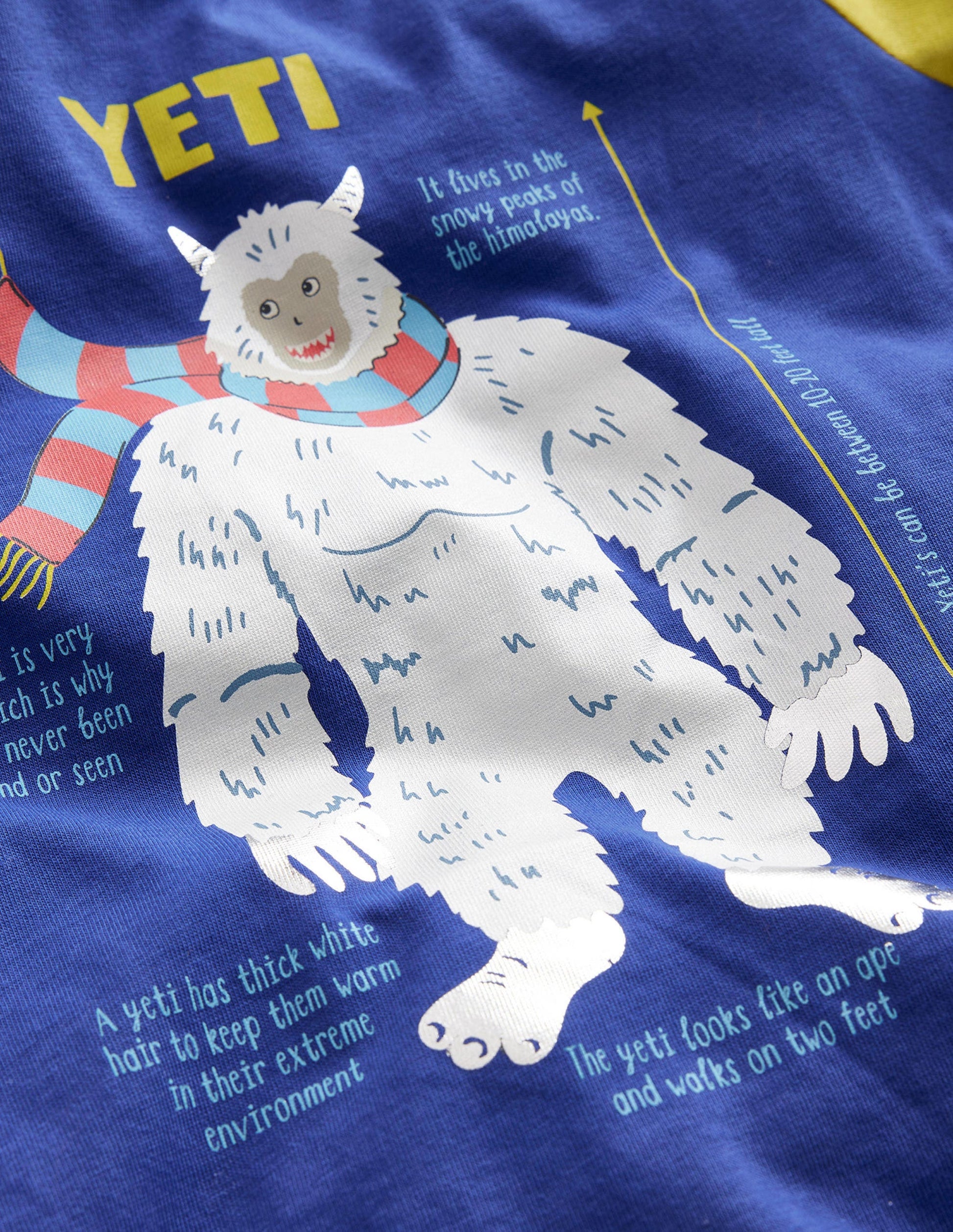 Lern-T-Shirt mit Grafik-Dunkles Kobaltblau/Stachelbeergelb-3
