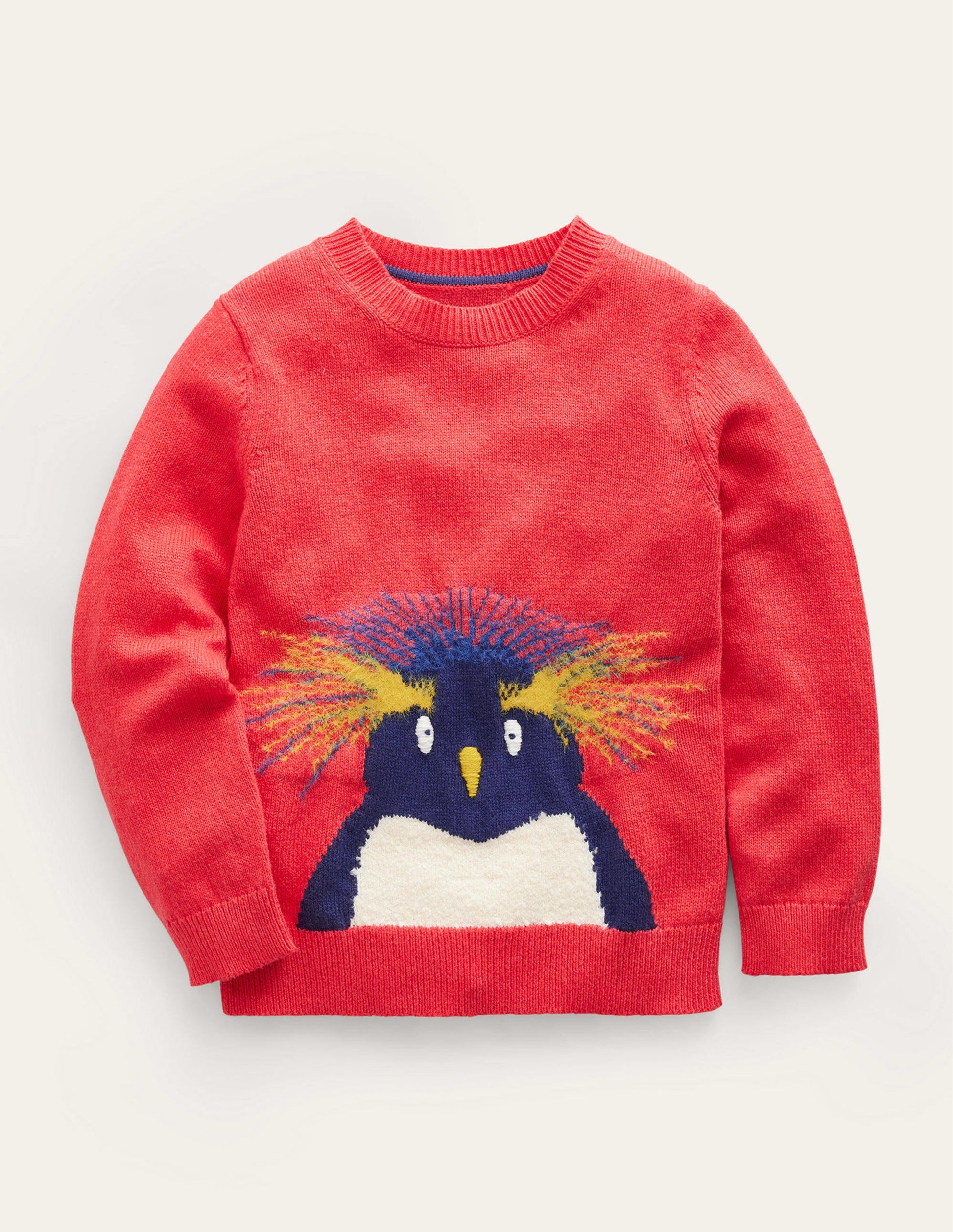 Pull fun et cosy-Pingouin rouge confiture-1