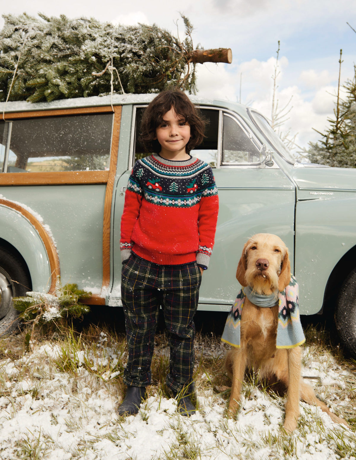 Novelty Fair-Isle-Pullover-Leuchtendes Rot Bäume-4
