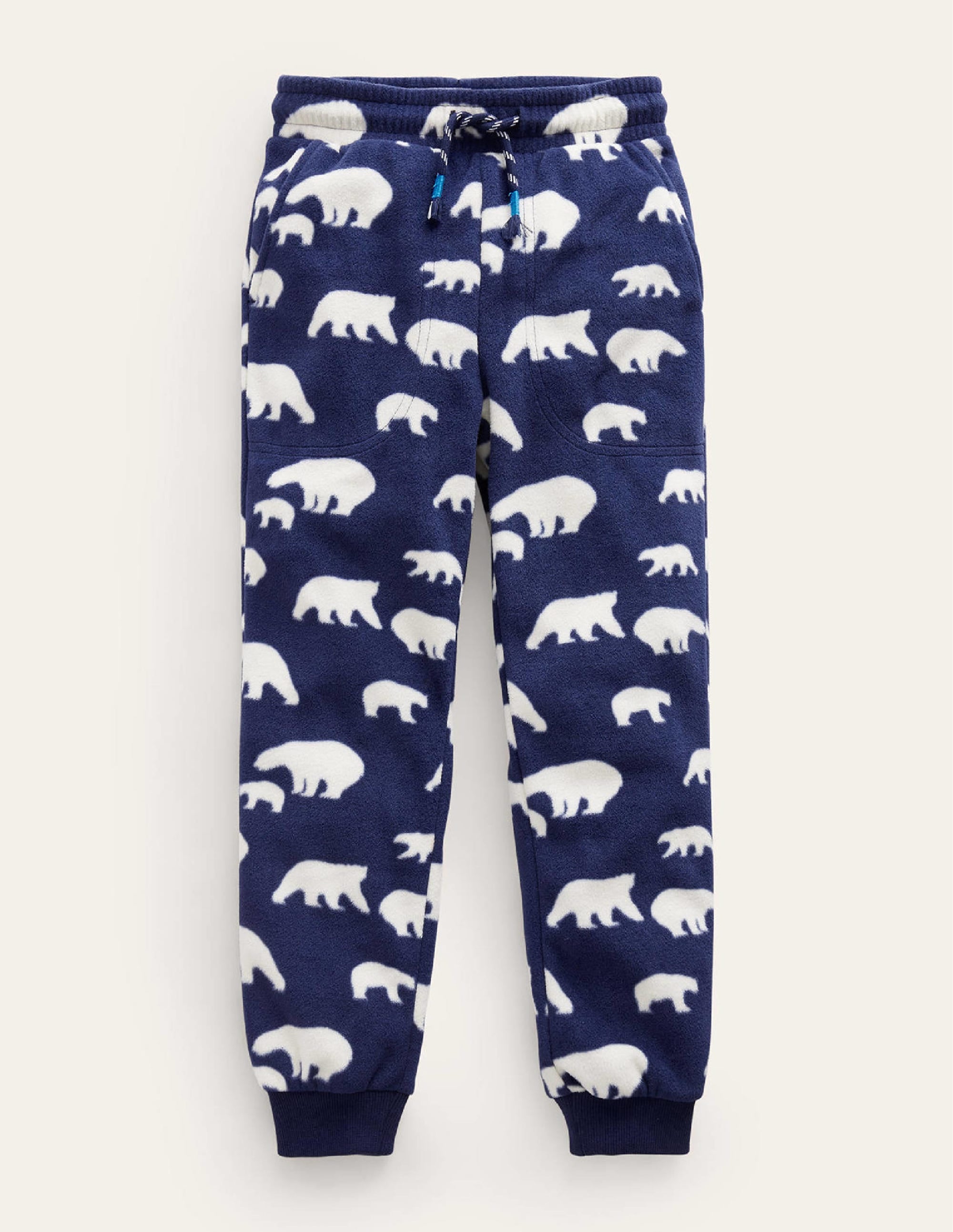 Bedruckte Fleece-Jogginghose-Schuluniform-Marineblau Eisbär - Image 1