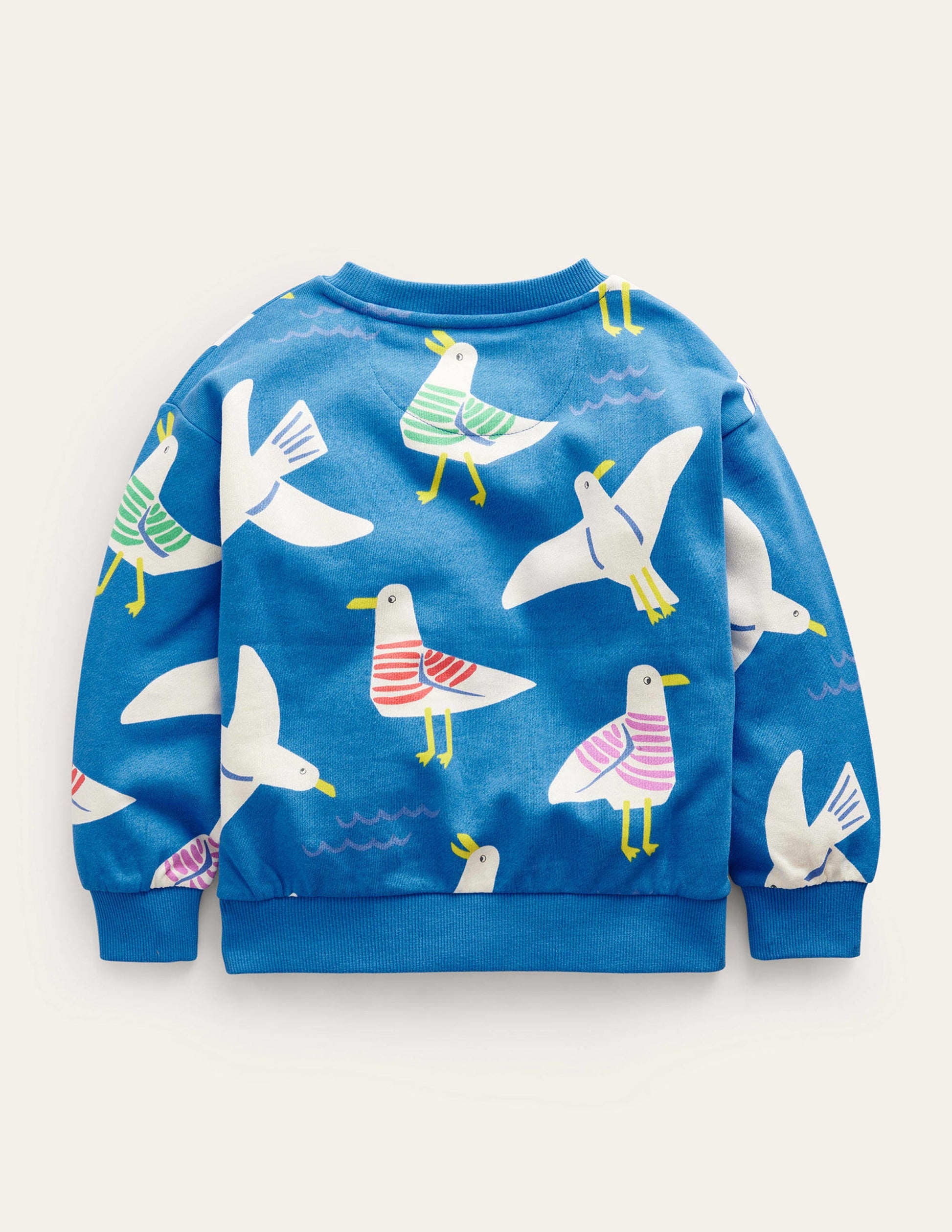 Superweiches, bedrucktes Sweatshirt-Directoire Blau Möwen-2