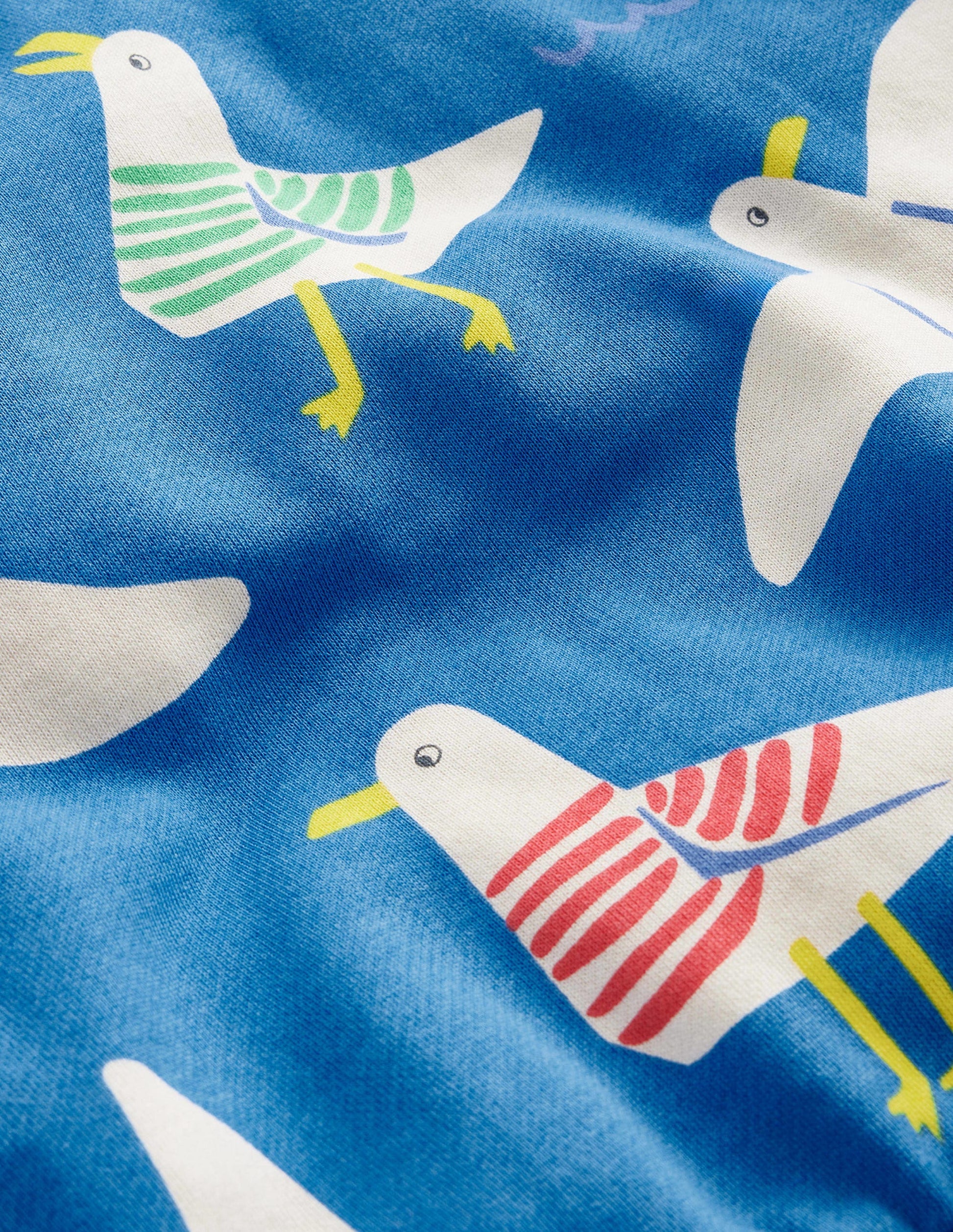 Superweiches, bedrucktes Sweatshirt-Directoire Blau Möwen-3