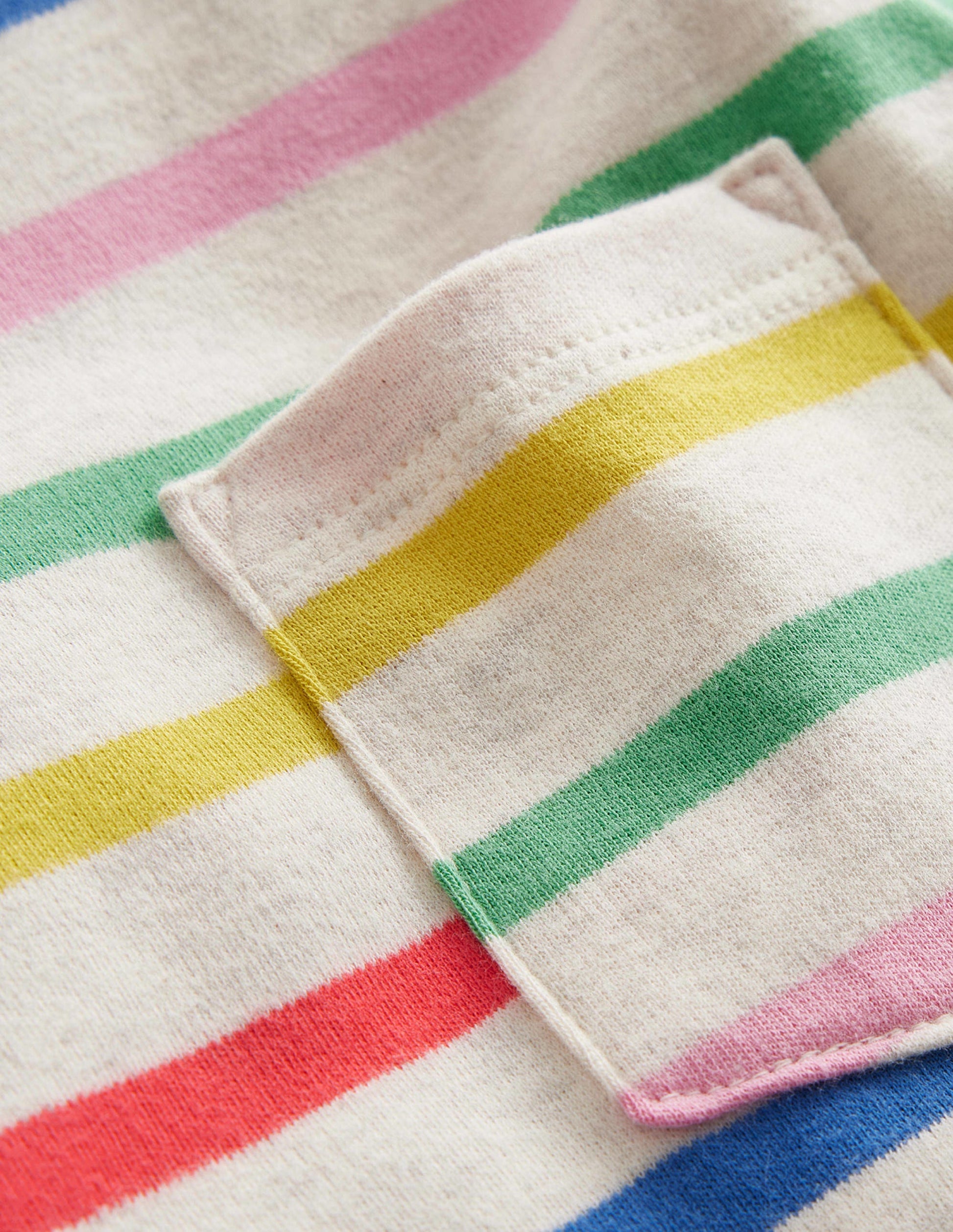 Superweiches T-Shirt mit langen Ärmeln-Haferbeige Meliert/Bunte Streifen-3