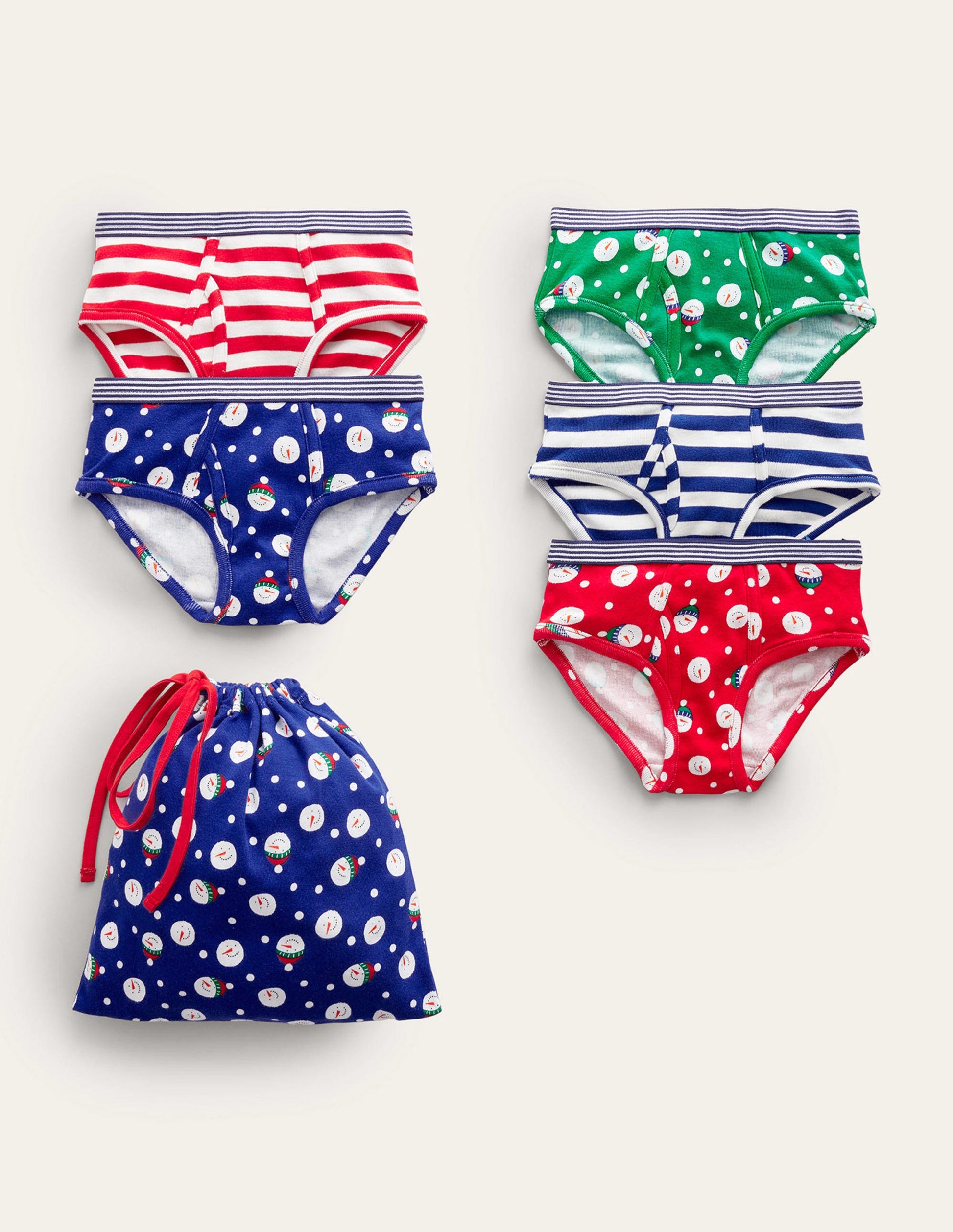 5 slips-Bonhomme de neige multi-1