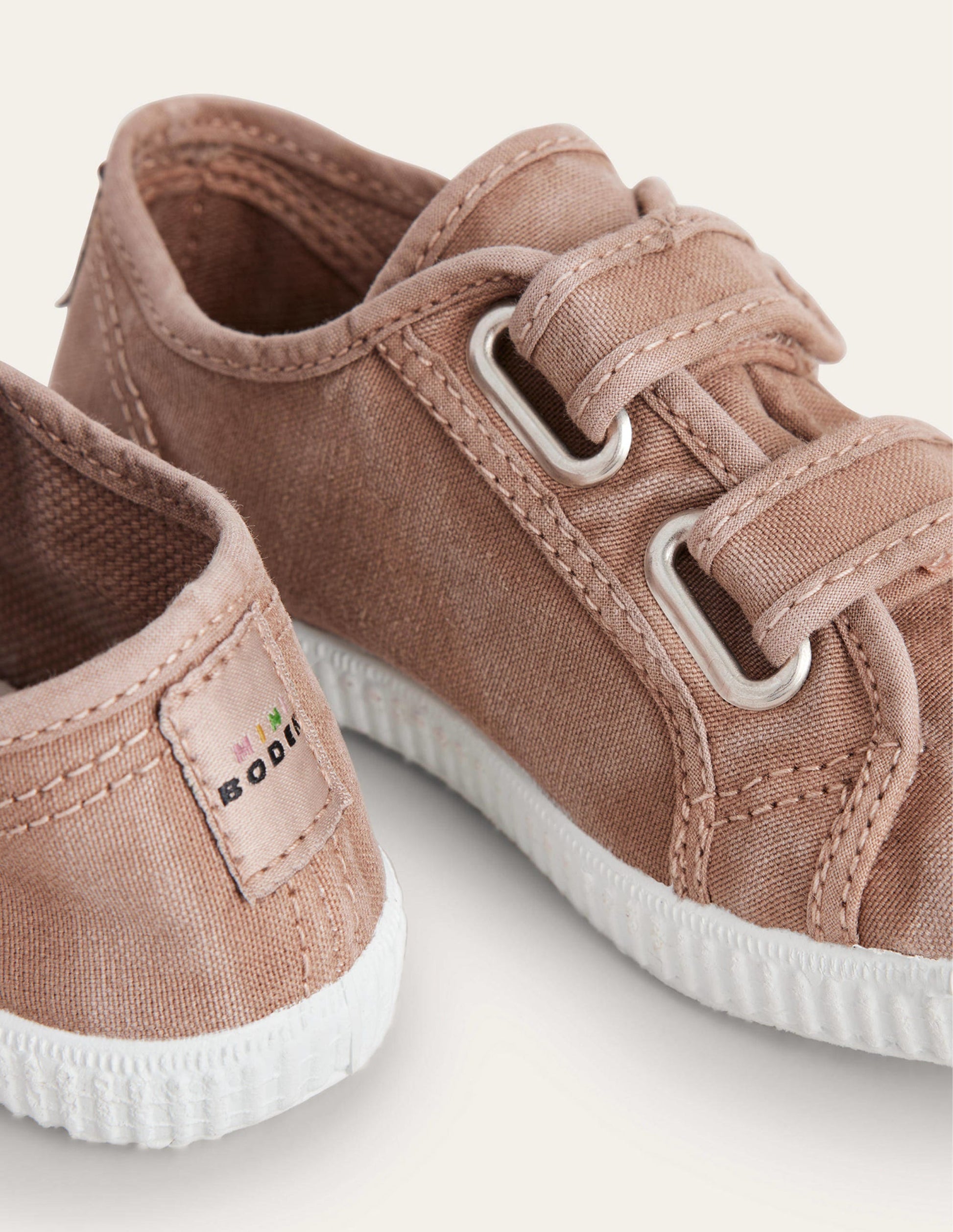 Chaussures en toile à double bride-Marron-3