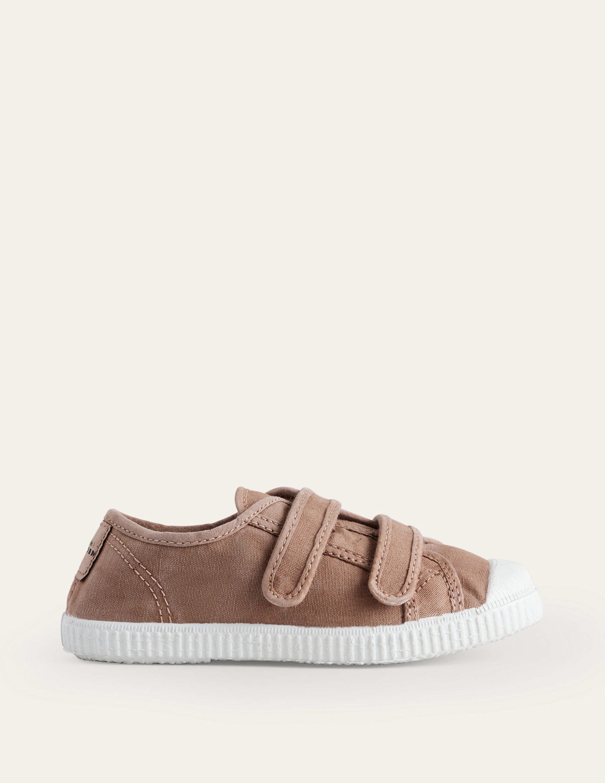 Chaussures en toile à double bride-Marron-1