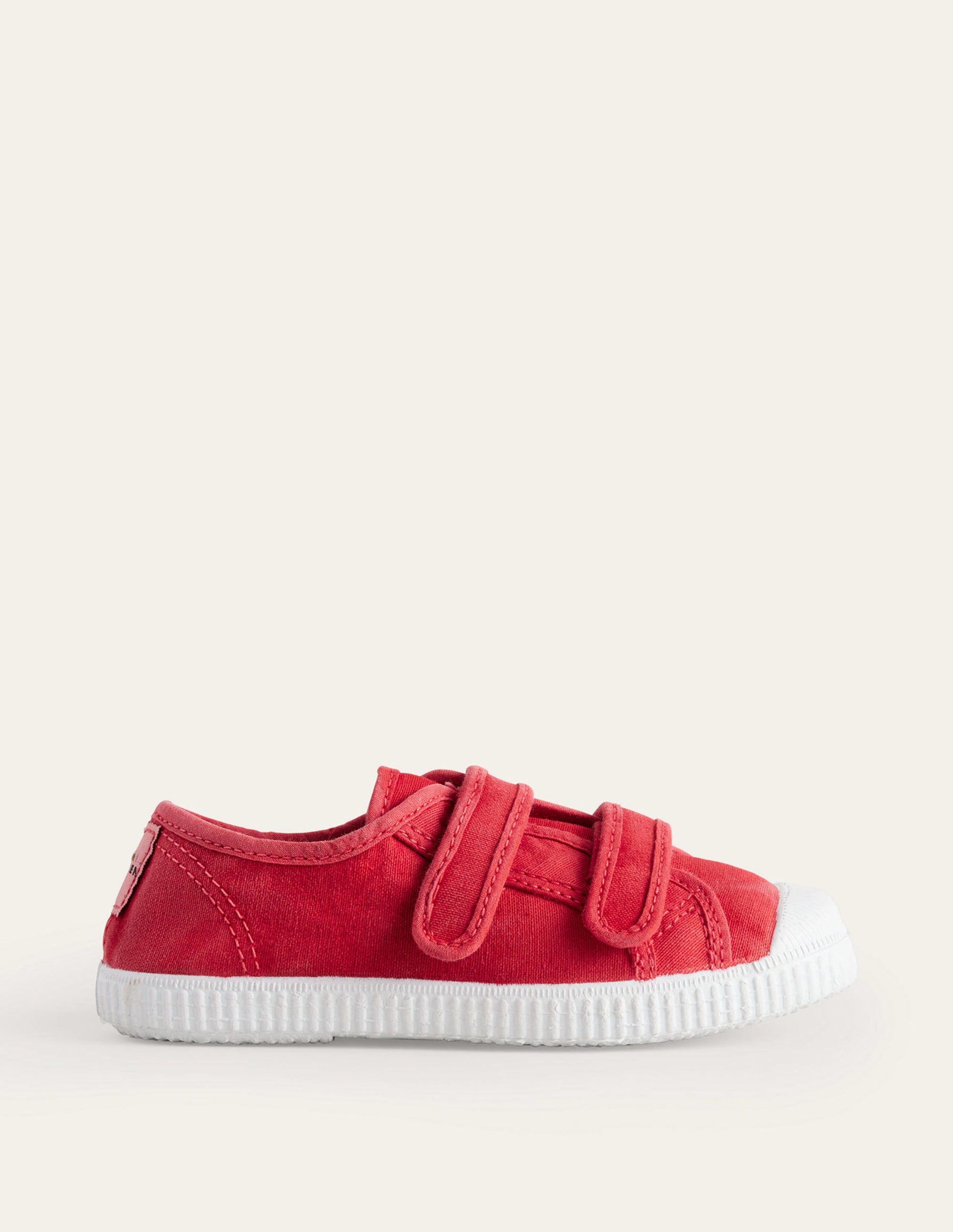 Chaussures en toile à double bride-Rouge-1