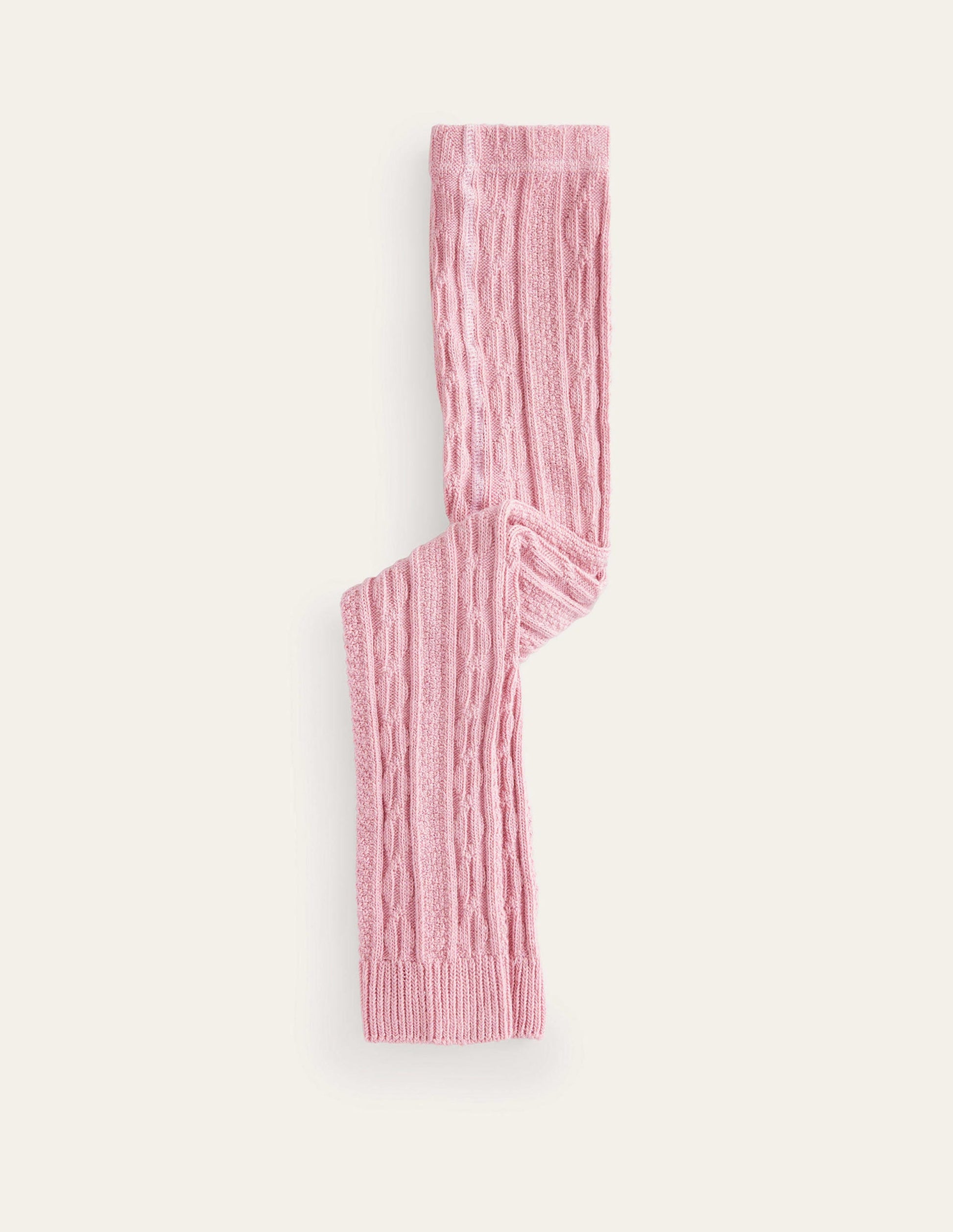 Fußlose Strumpfhose mit Zopfmuster-Almond Sparkle-1