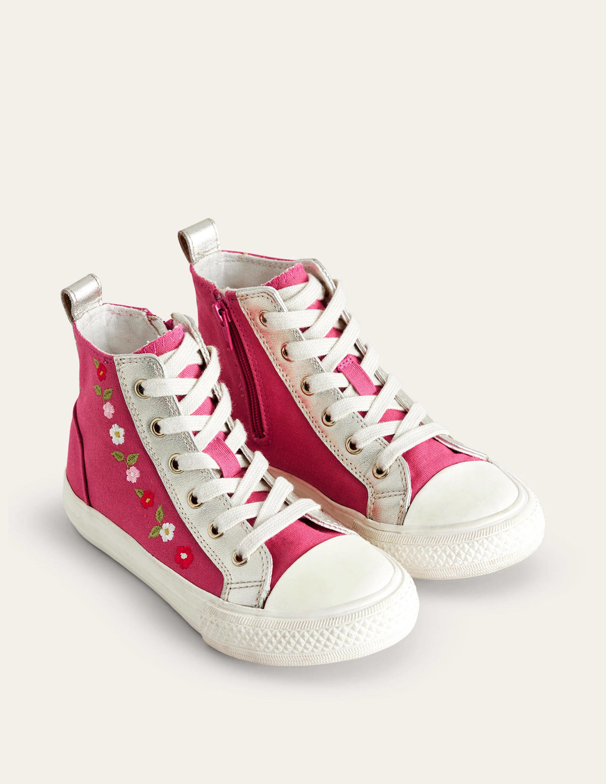 Hochgeschnittene Sneaker mit Stickerei-Zuckerwattenrosa-2