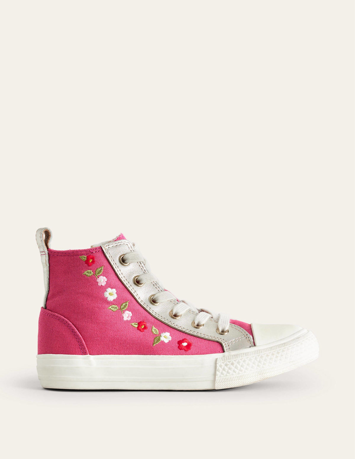 Hochgeschnittene Sneaker mit Stickerei-Zuckerwattenrosa - Image 1