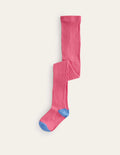 Strumpfhose aus Rippstrick-Zuckerwattenrosa