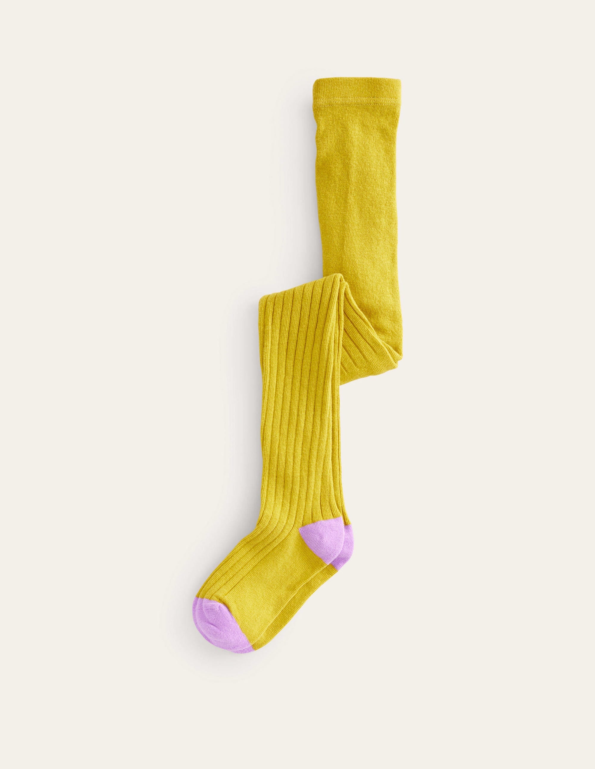Ribbed Tights-Oil Yellow - Image 1