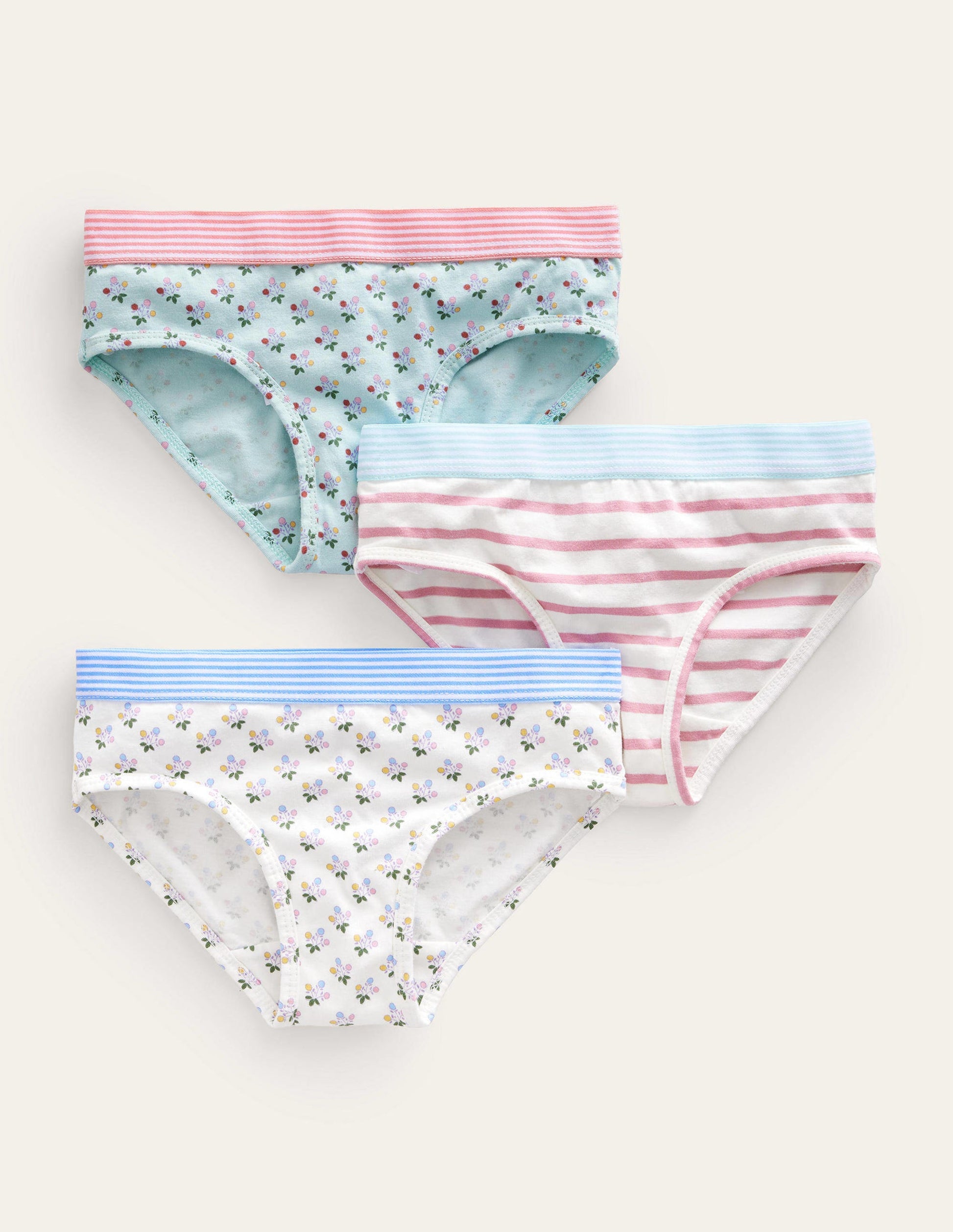 Unterhosen im 3er-Pack-Naturweiß Kleiner Blumenstrauß-1