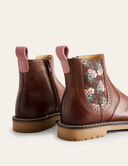 Chelsea-Stiefel aus Leder-Hellbraun-3