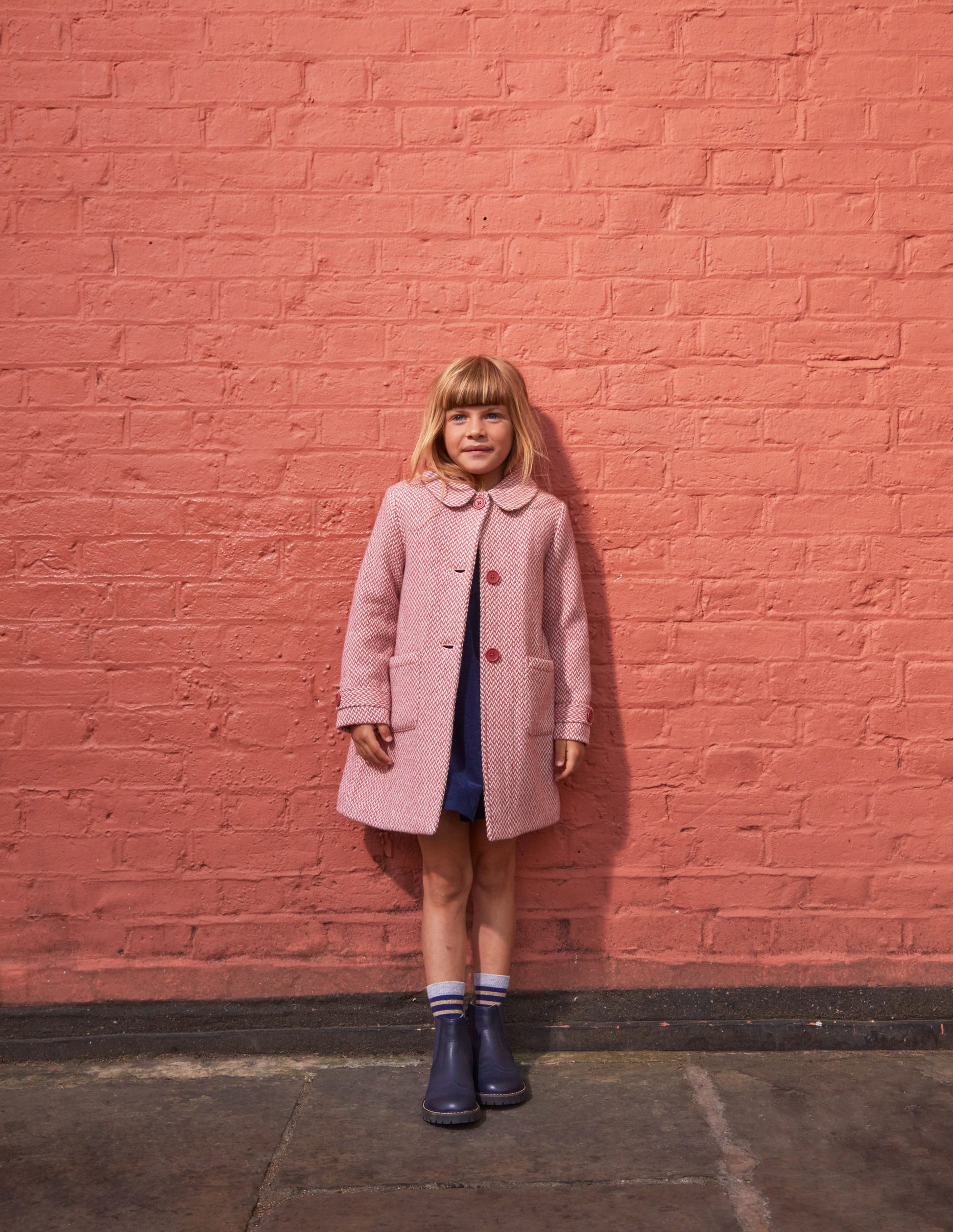 Wunderschöner Mantel aus Wollmischung-Rosa Twill-5