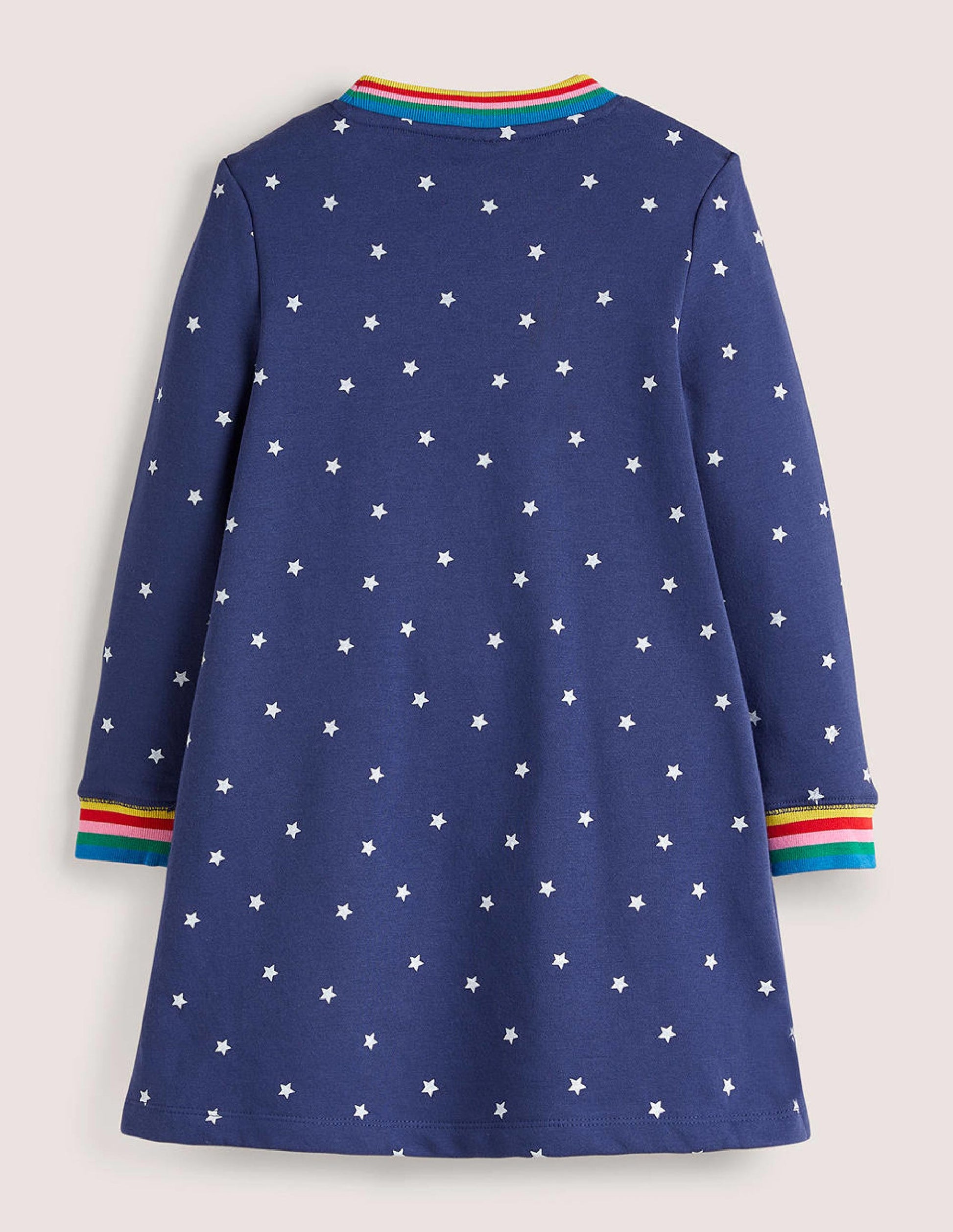 Navy Stars Halloween Sweatshirt Dress-Blau Stern Halloween Tiere-2