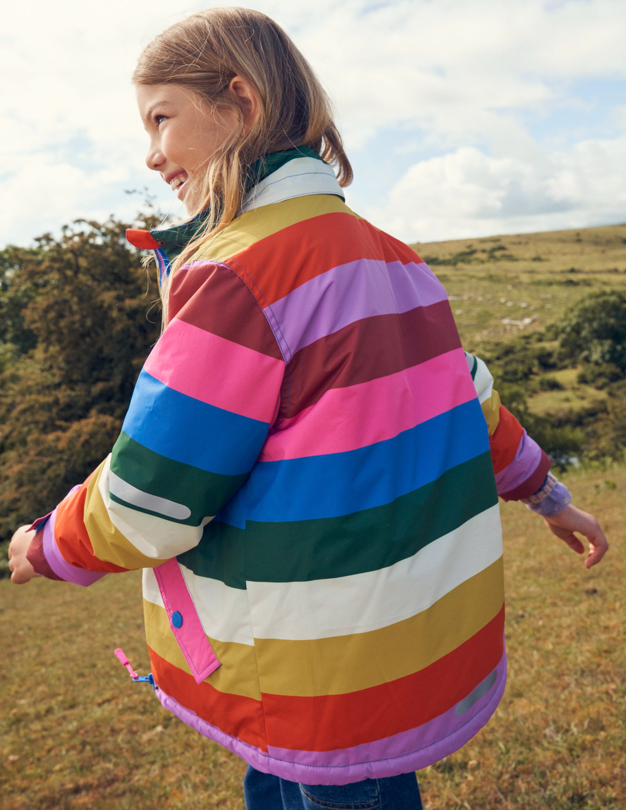 Wasserabweisende Allwetter-Jacke-Bunt Gestreift - Image 6