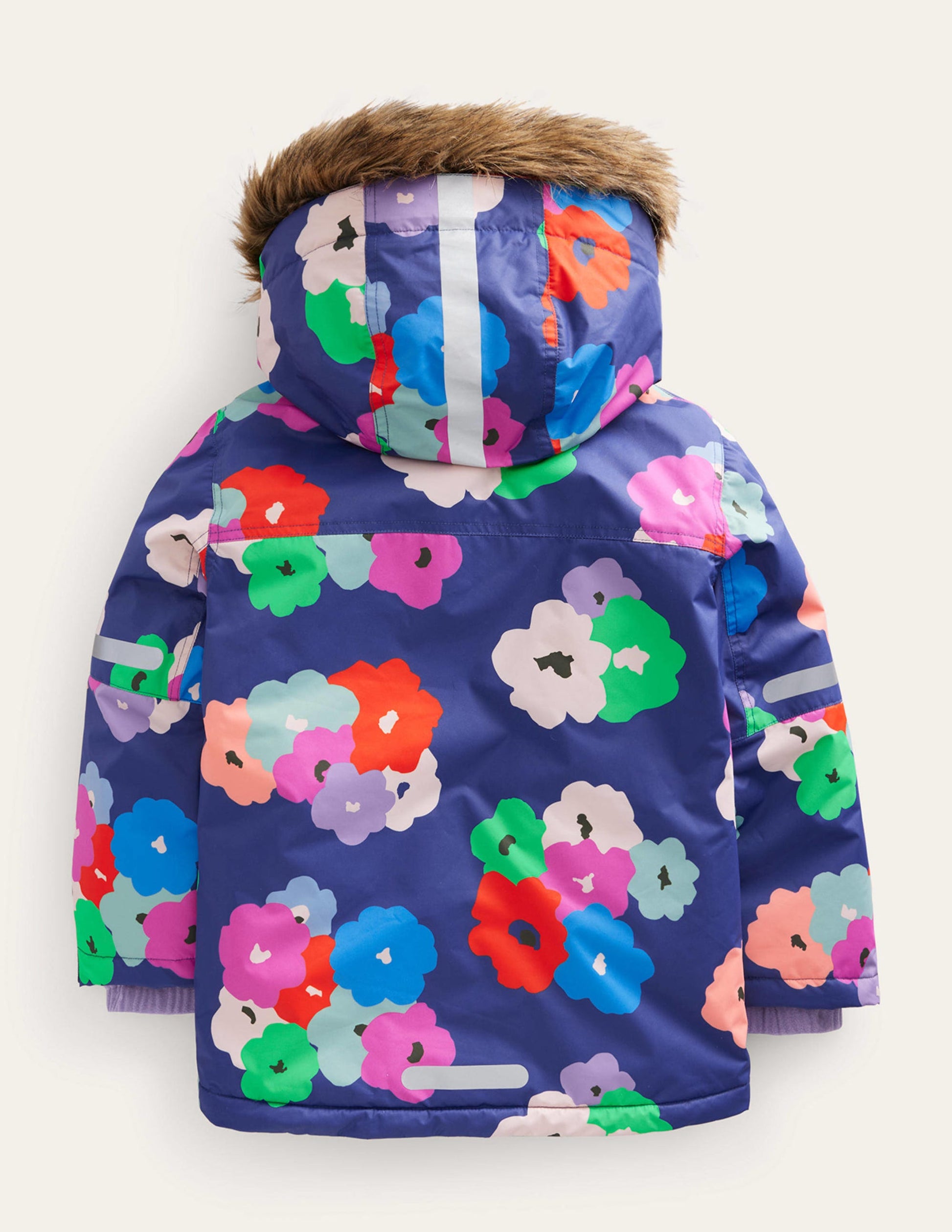 Veste imperméable pour tous les temps-Motif Floral bleu marine-2