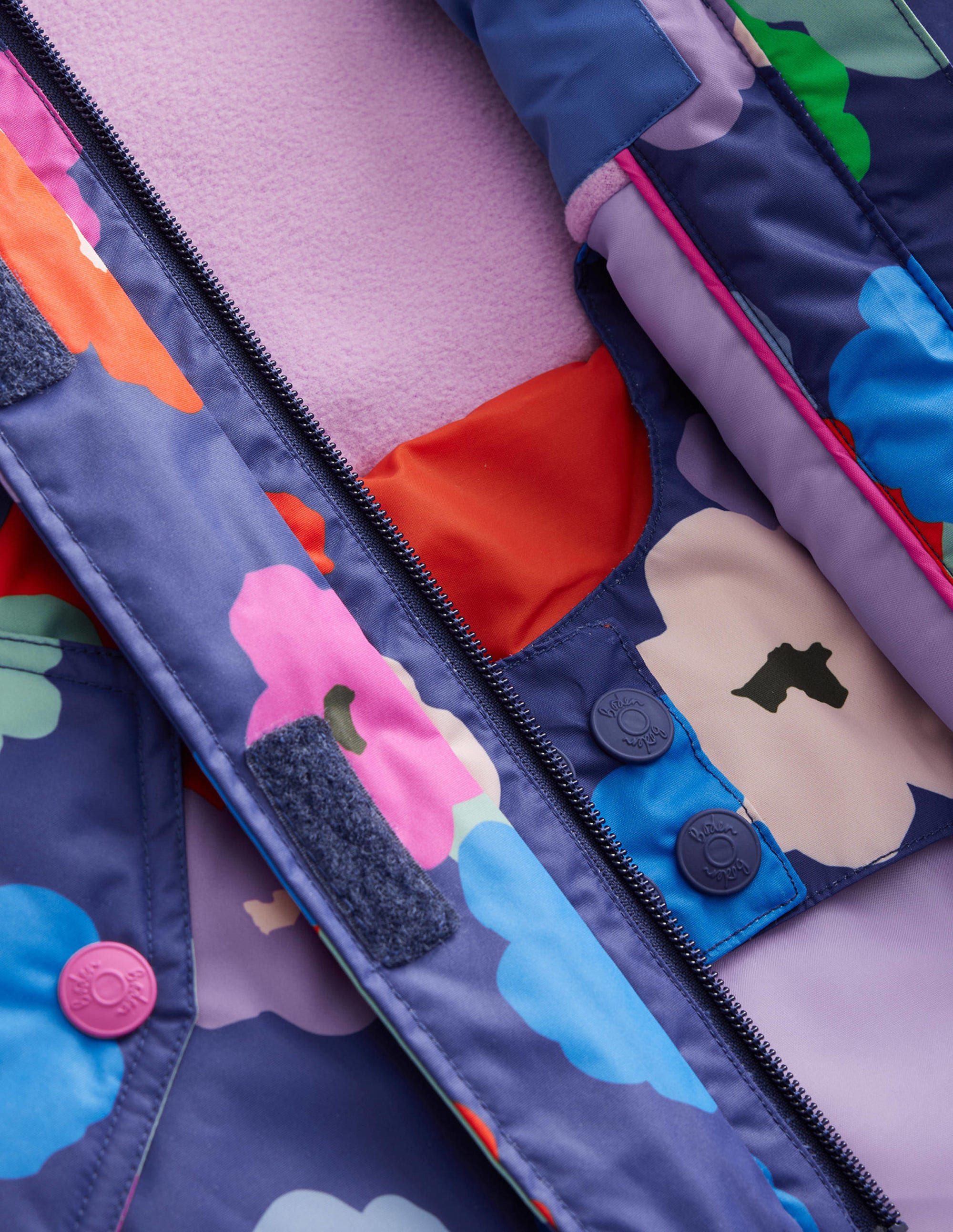 Veste imperméable pour tous les temps-Motif Floral bleu marine - Image 3