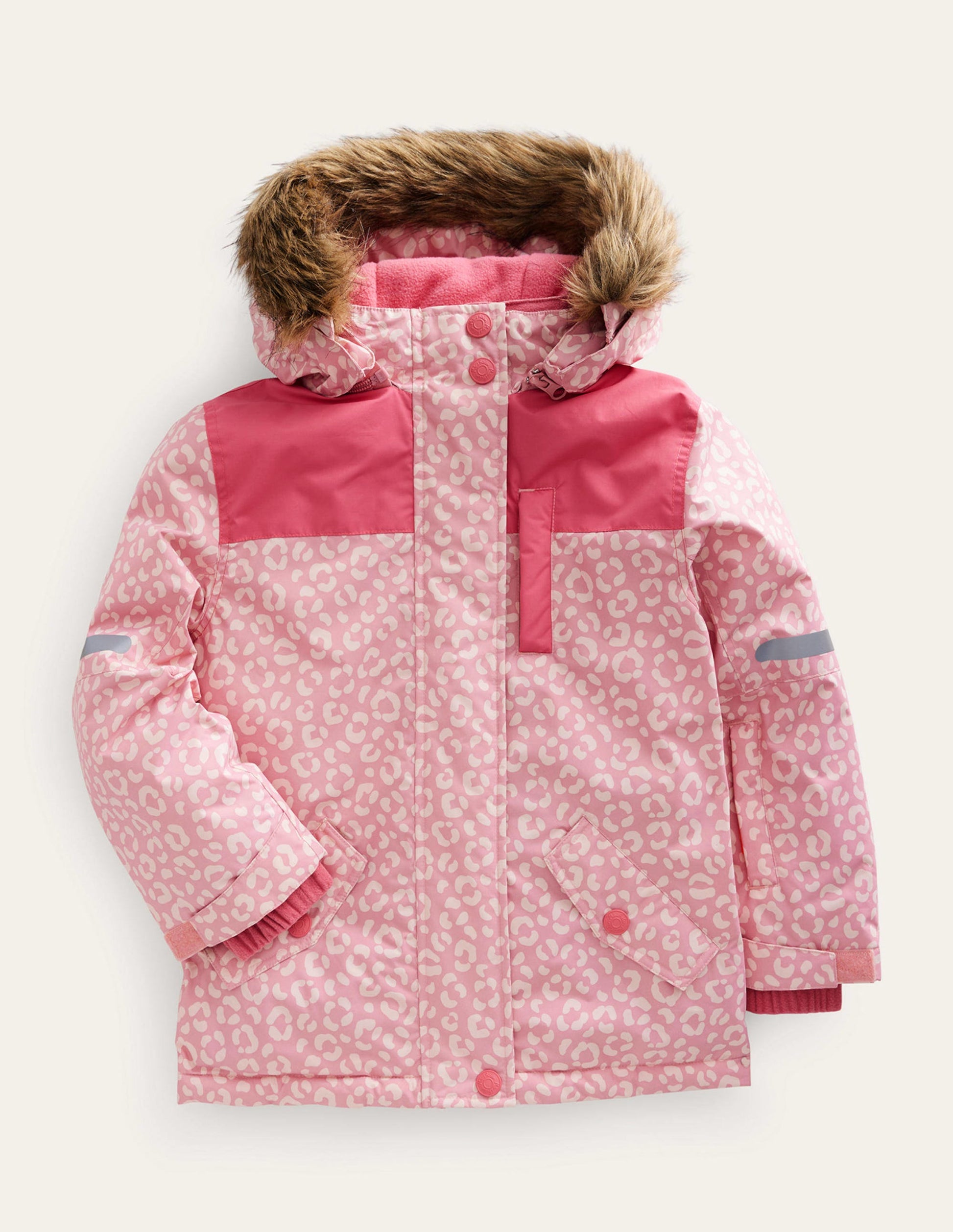 Veste imperméable pour tous les temps-Léopard rose-1