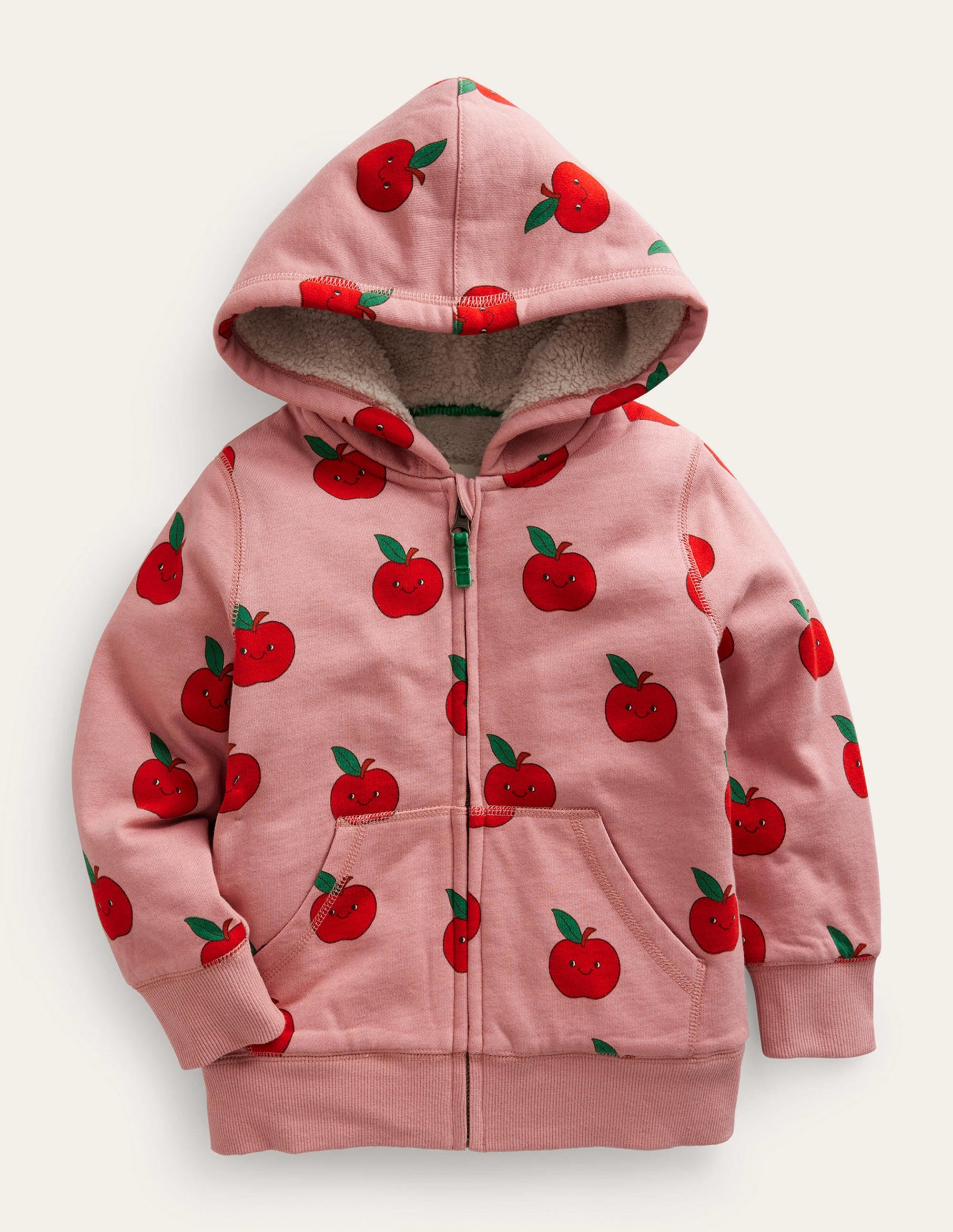 Kapuzenpulli mit Zottelfutter-Französisches Rosa Äpfel - Image 1