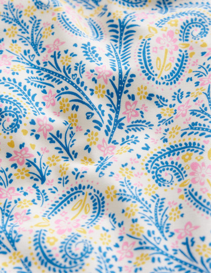 Bedruckter Badeanzug mit Puffärmeln-Naturweiß Paisley-3