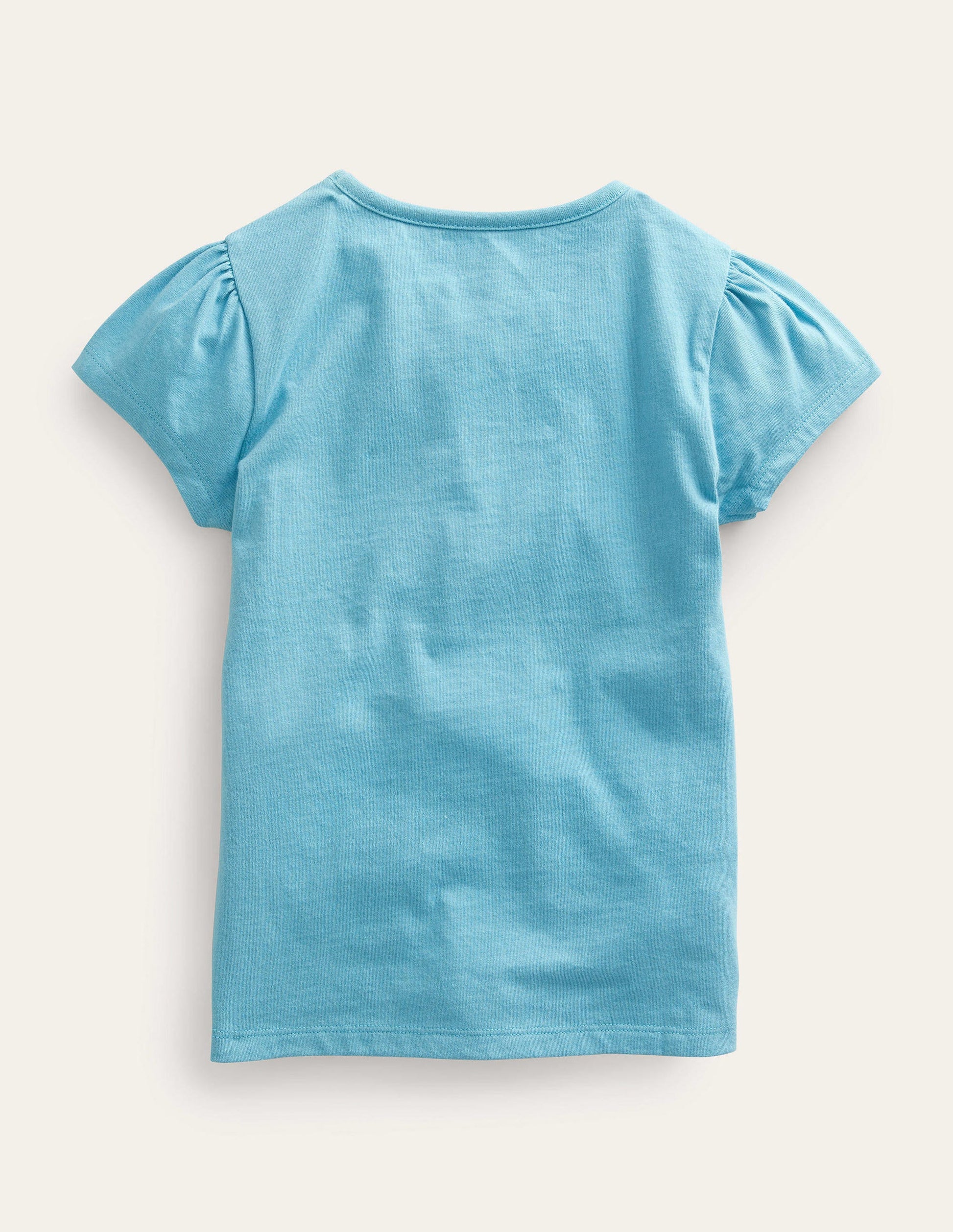 T-Shirt mit Puffärmeln und Applikation-Ritterspornblau Giraffe-2