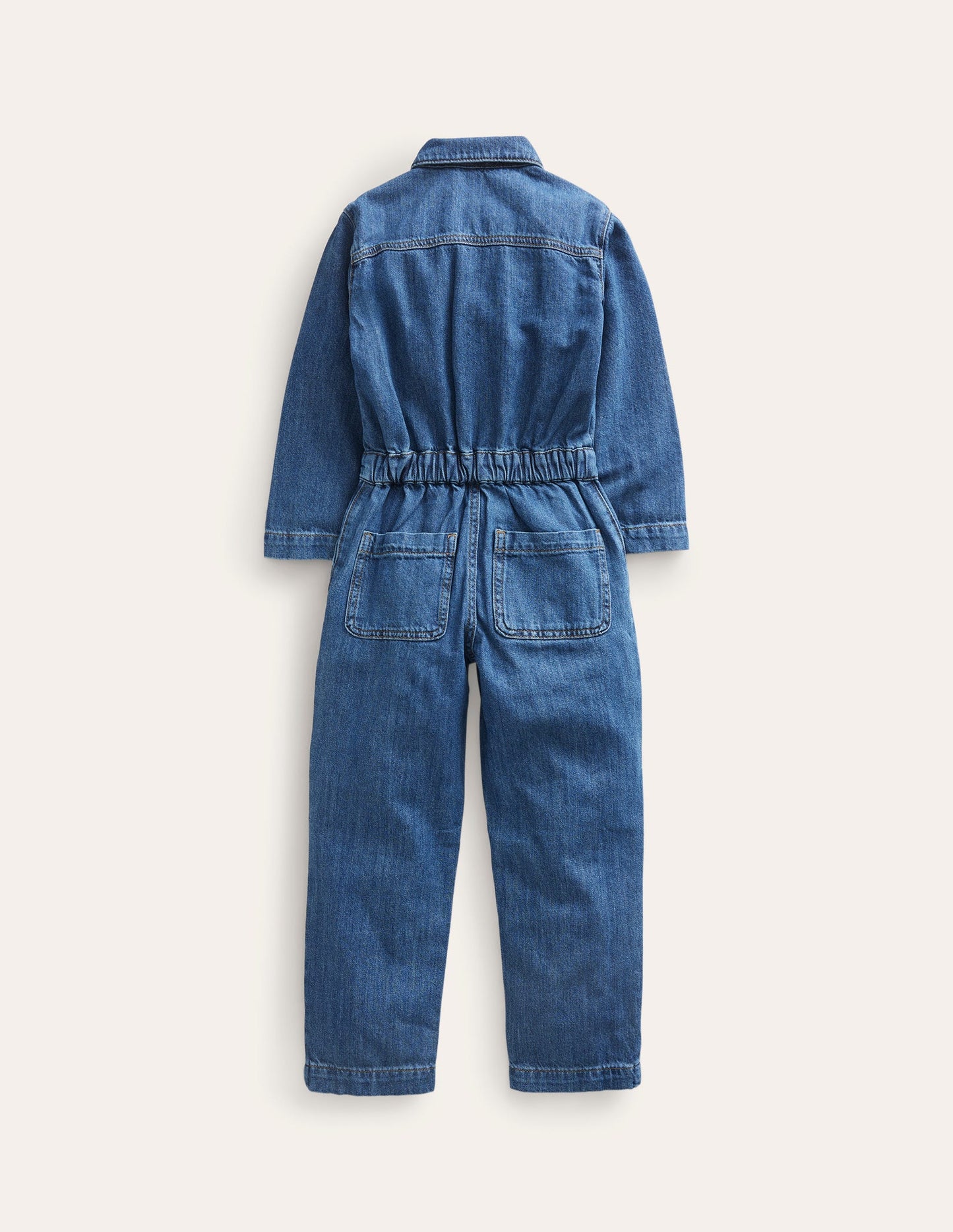 Jumpsuit-Mittleres Vintageblau, Denim