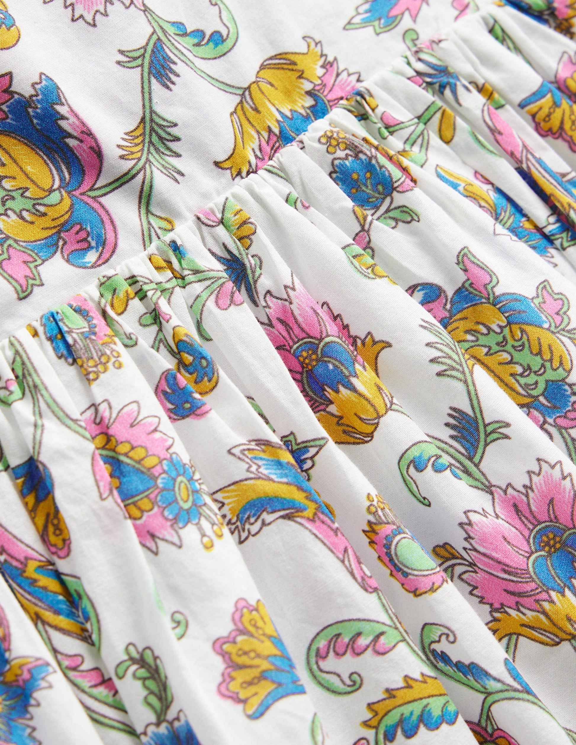 Robe avec nœud à l'arrière-Motif Summer Vine fleur de prunier-3