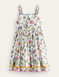 Robe avec nœud à l'arrière-Motif Summer Vine fleur de prunier