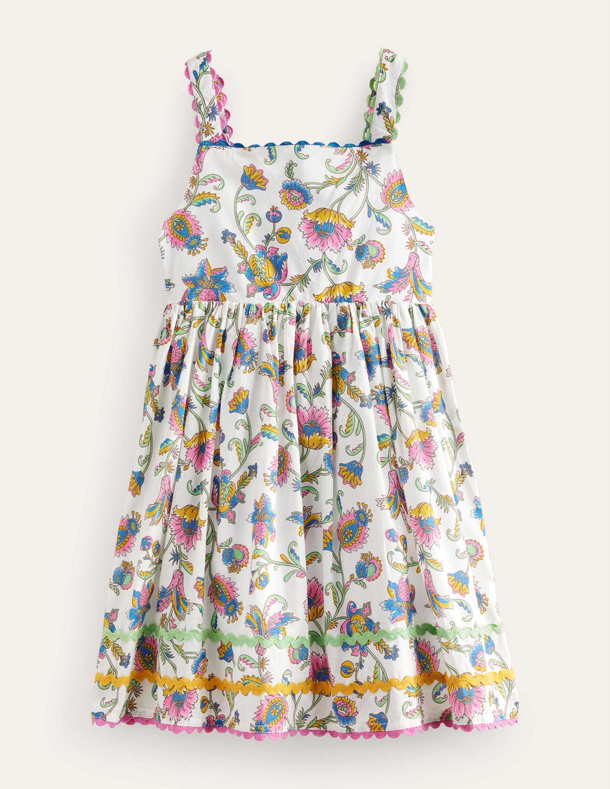 Robe avec nœud à l'arrière-Motif Summer Vine fleur de prunier-1